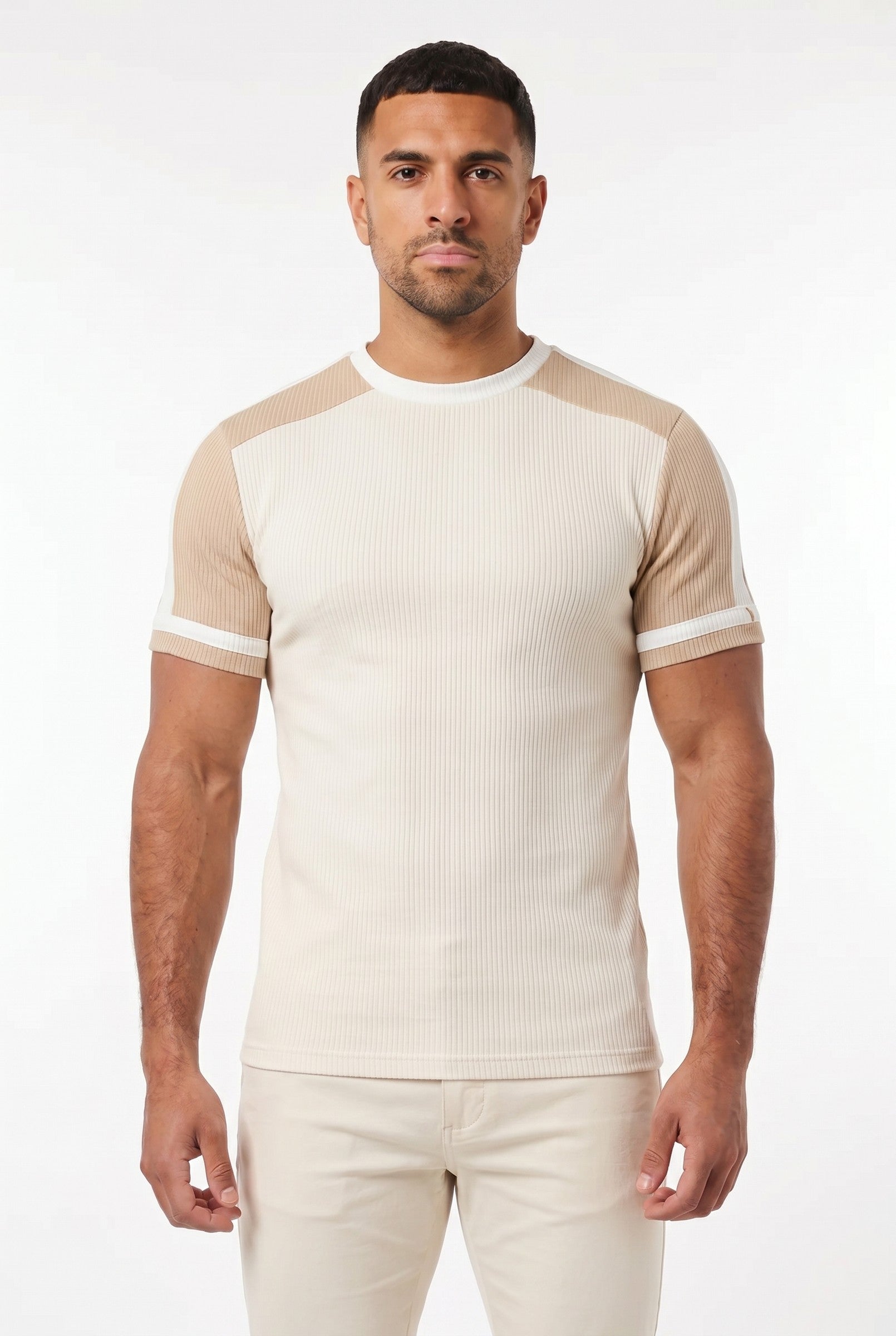 Men's Textured Colour Blocked T-Shirt | Blackstone London