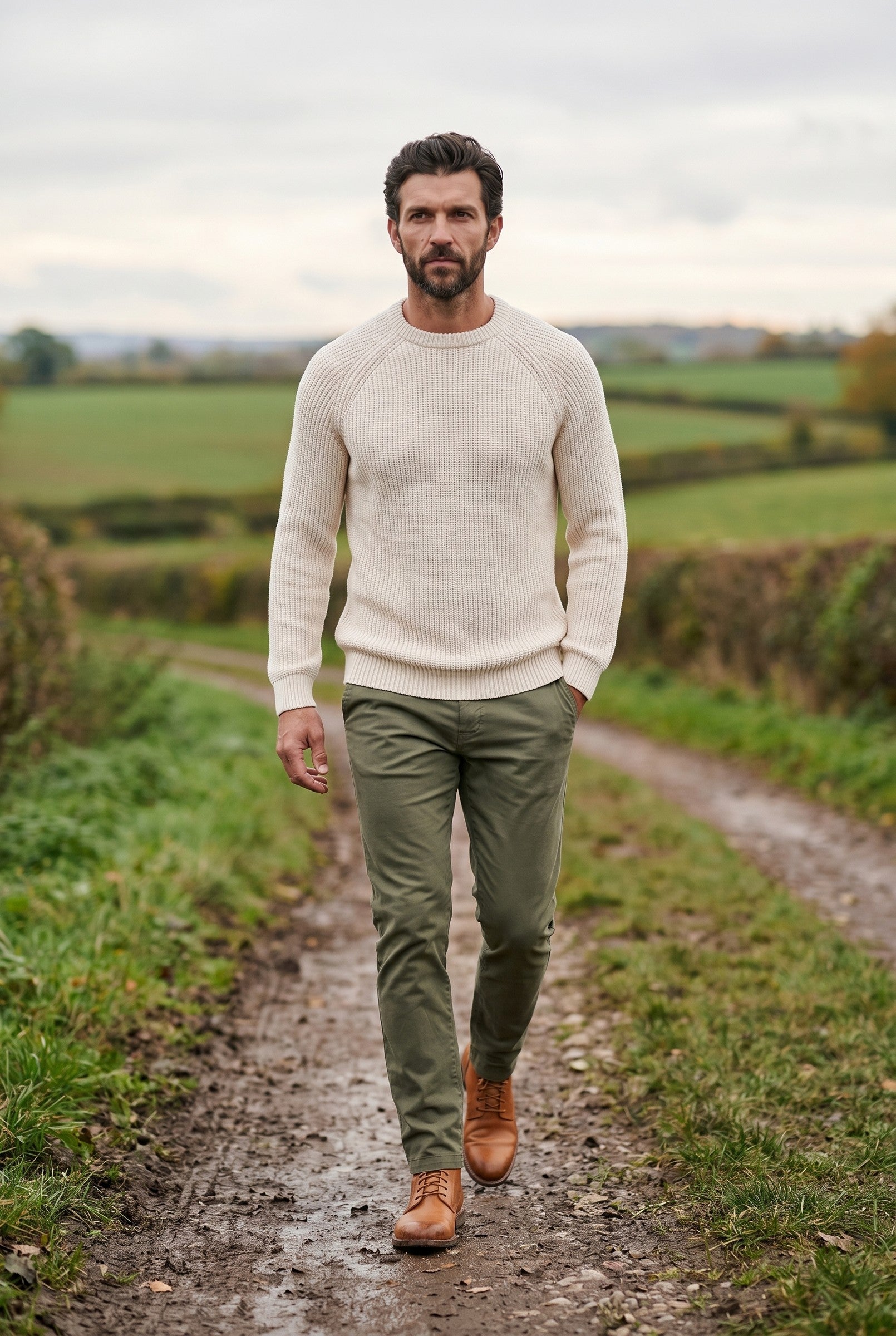Men's 100% Cotton Fisherman Knit Jumper | Blackstone London