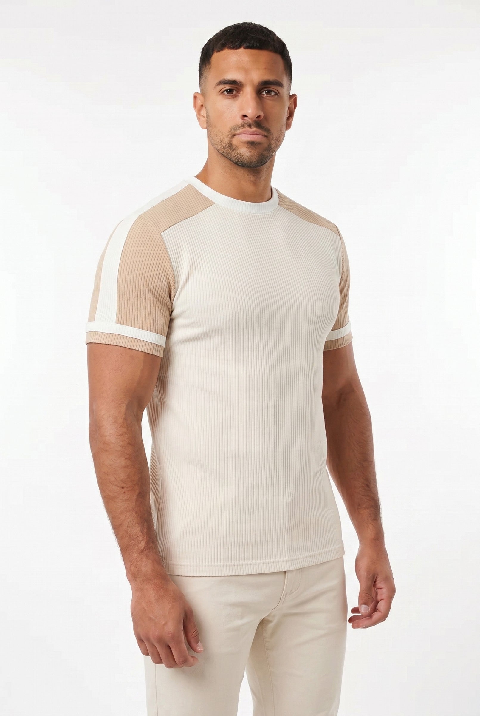Men's Textured Colour Blocked T-Shirt | Blackstone London