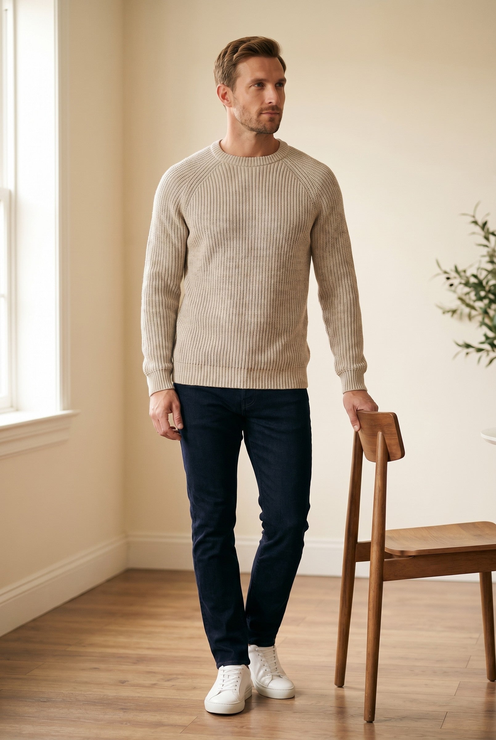 Men's 100% Cotton Fisherman Knit Jumper | Blackstone London