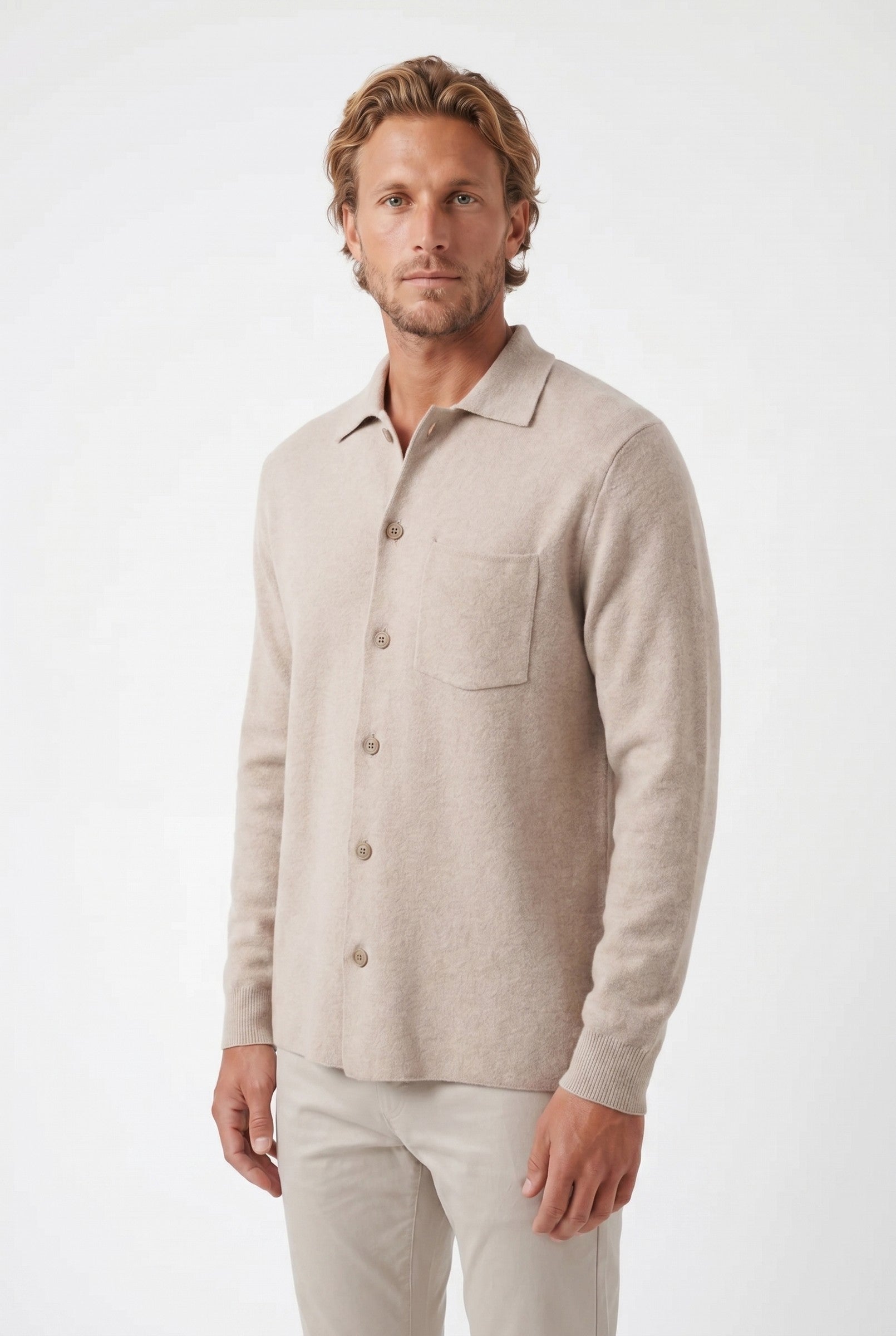 Men's Long Sleeve Knit Polo Shirt | Blackstone London