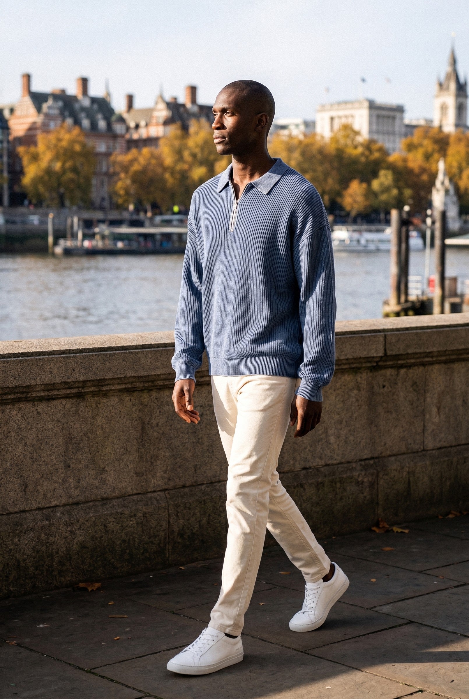 Men's Acid Washed Half-Zip Knit Pullover | Blackstone London