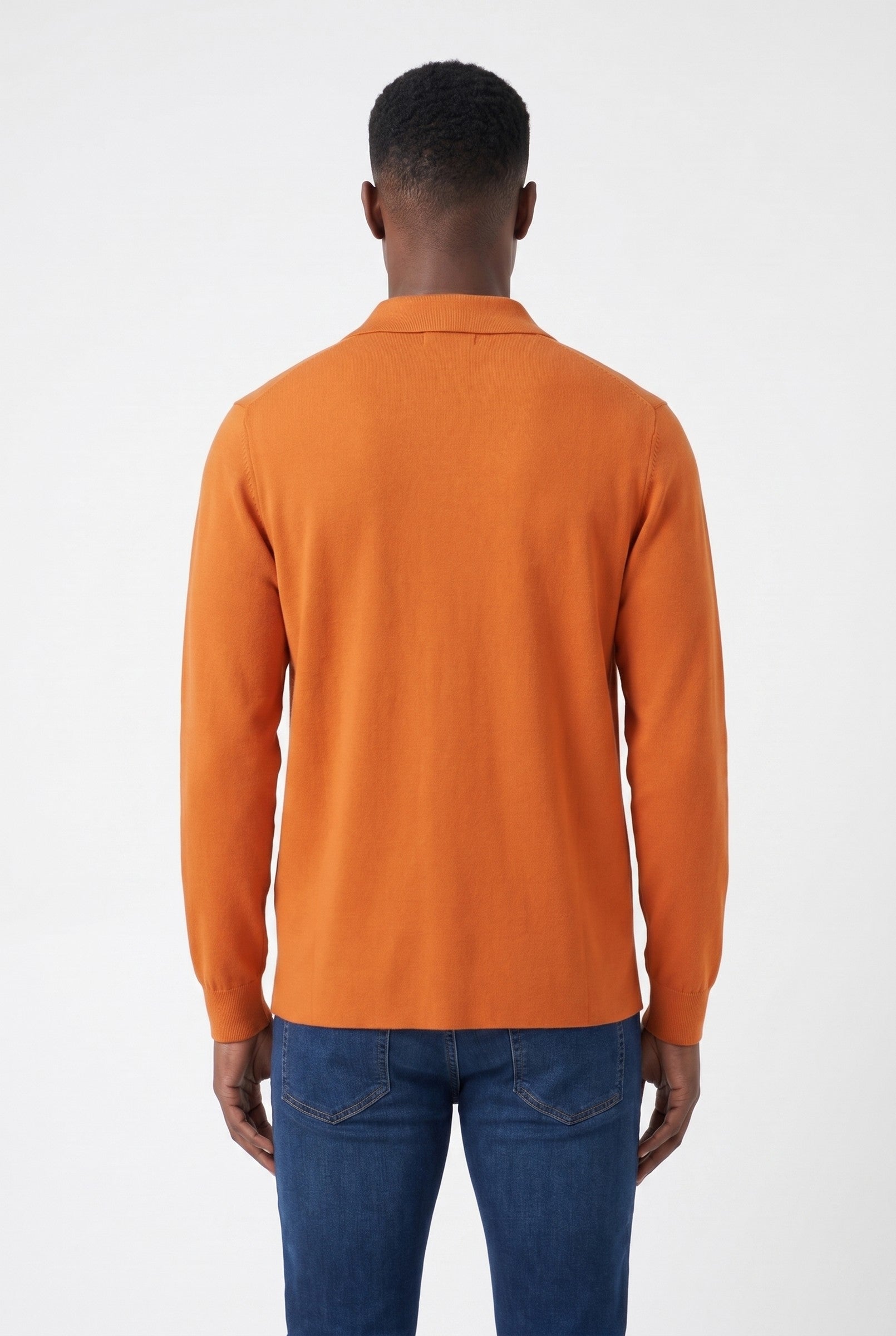 Men's Long Sleeve Knit Polo Shirt | Blackstone London