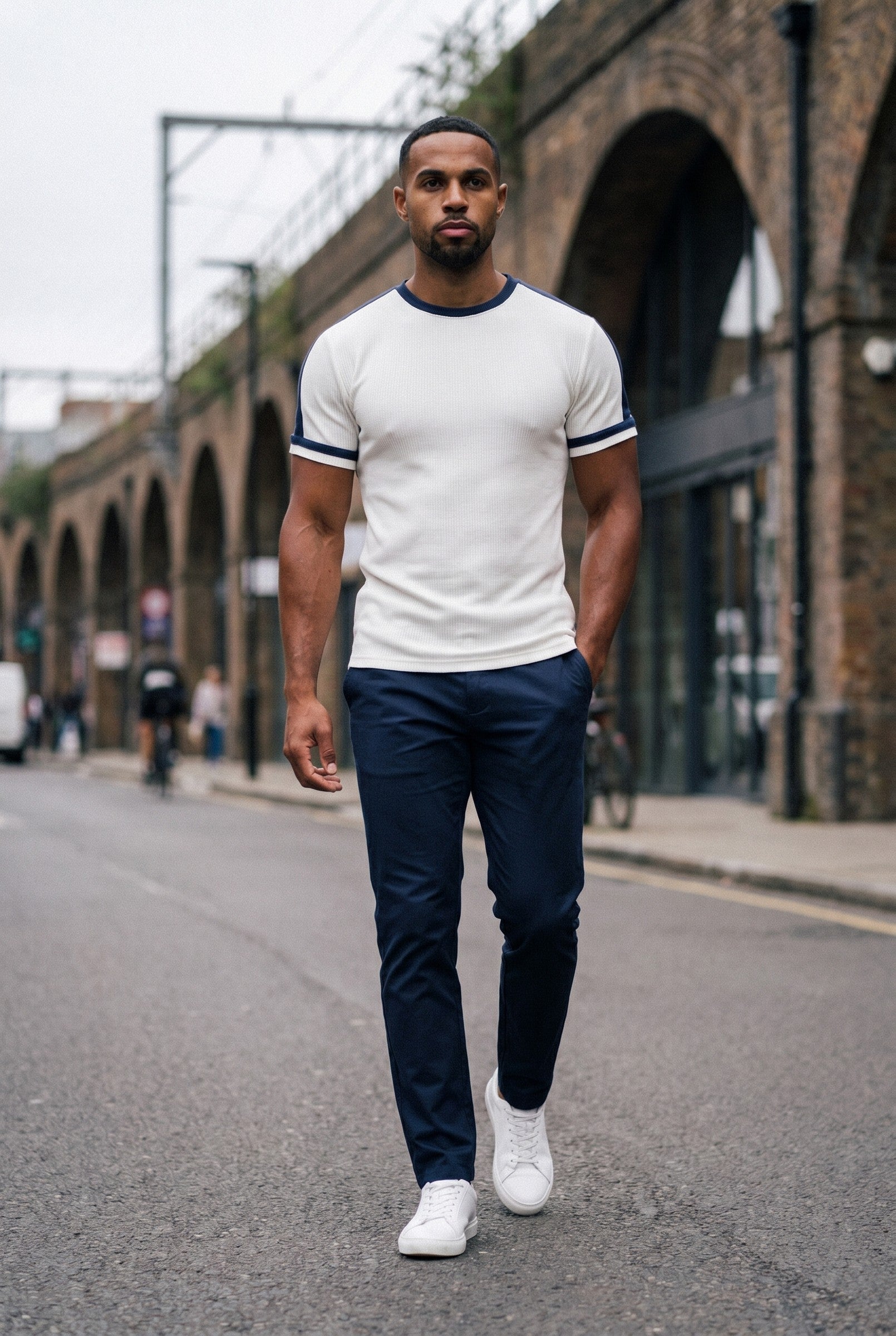 Men's Textured Colour Blocked T-Shirt | Blackstone London
