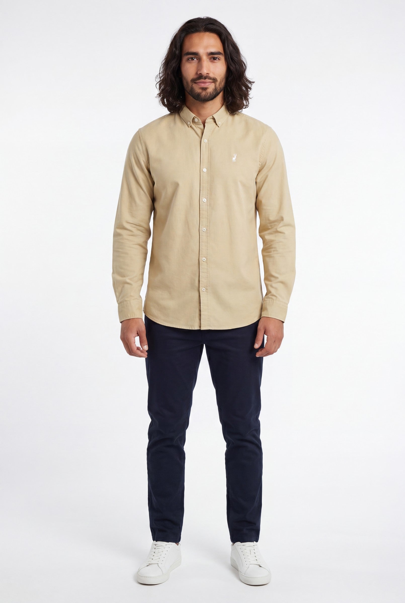 Men's Cotton Twill Long Sleeve Button Down Shirt | Blackstone London