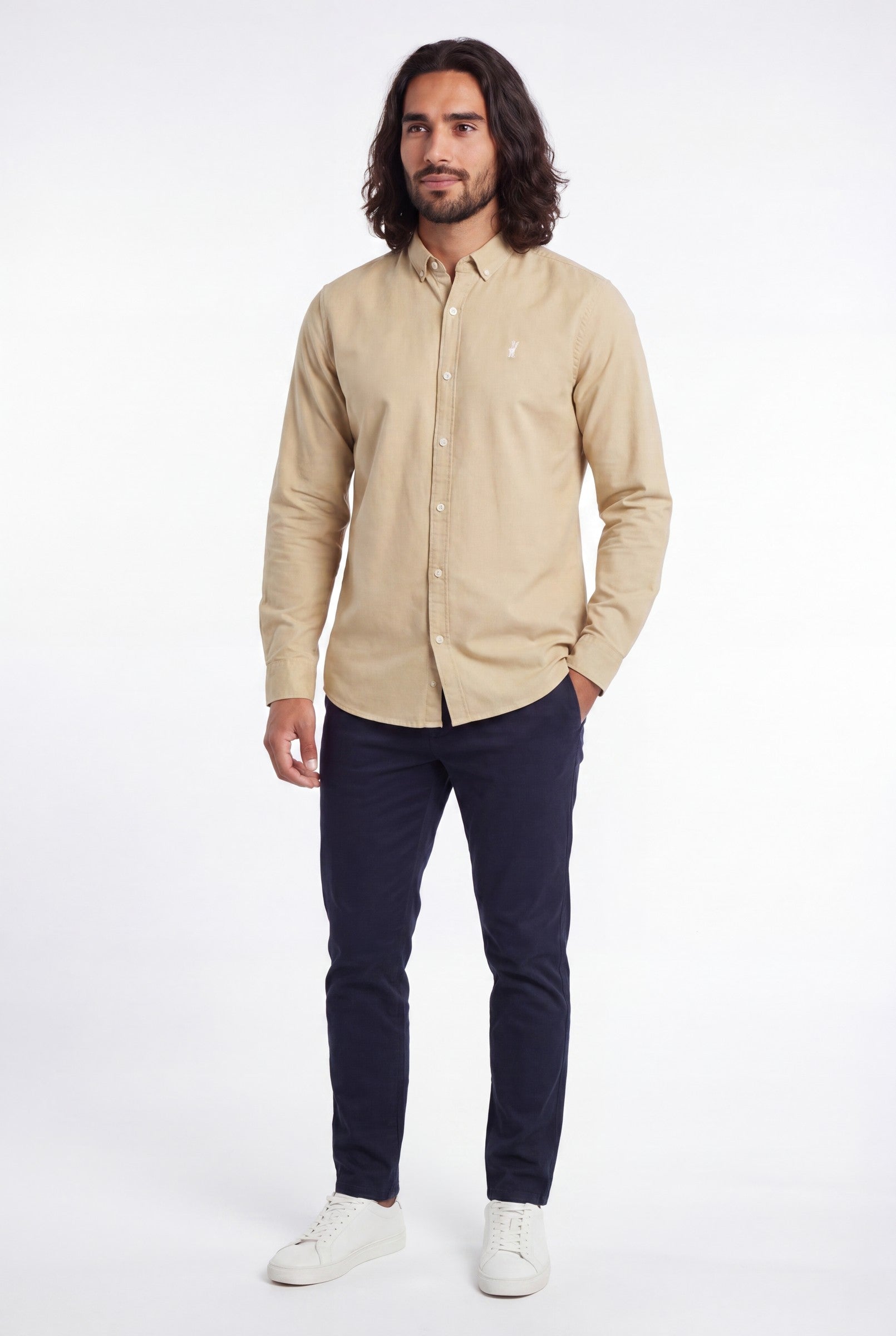 Men's Cotton Twill Long Sleeve Button Down Shirt | Blackstone London