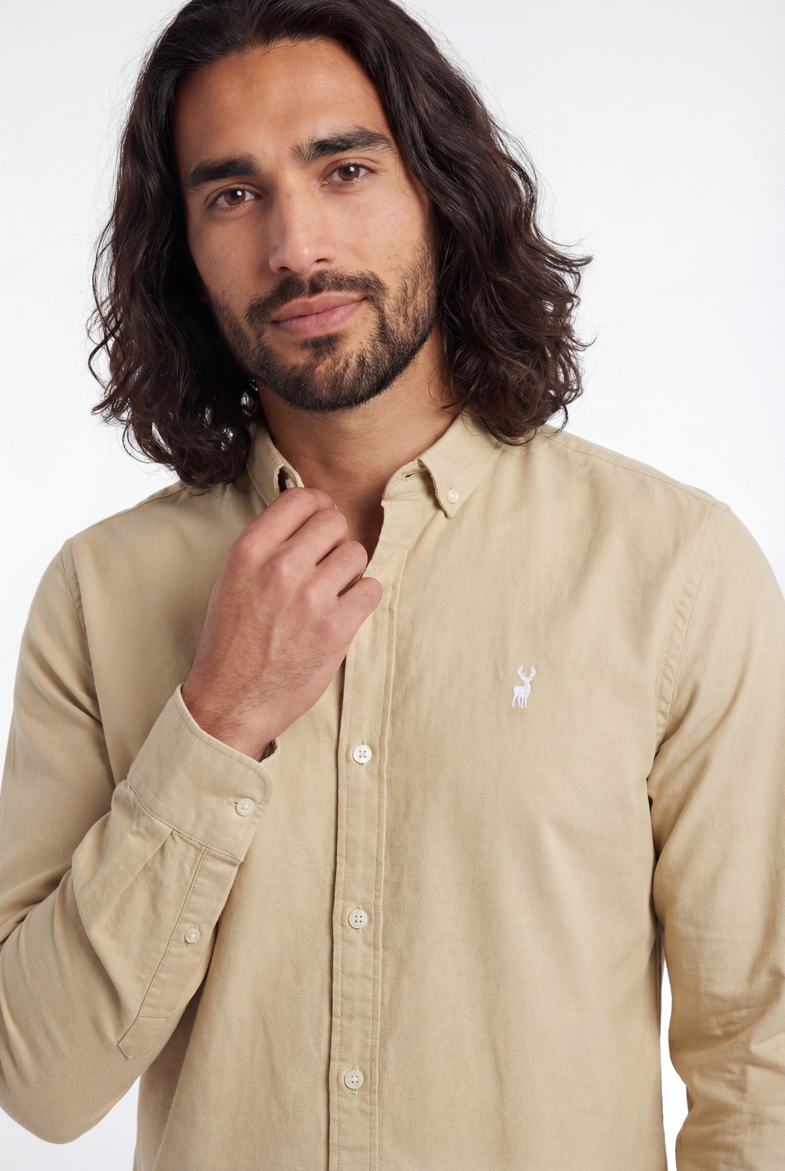 Men's Cotton Twill Long Sleeve Button Down Shirt | Blackstone London