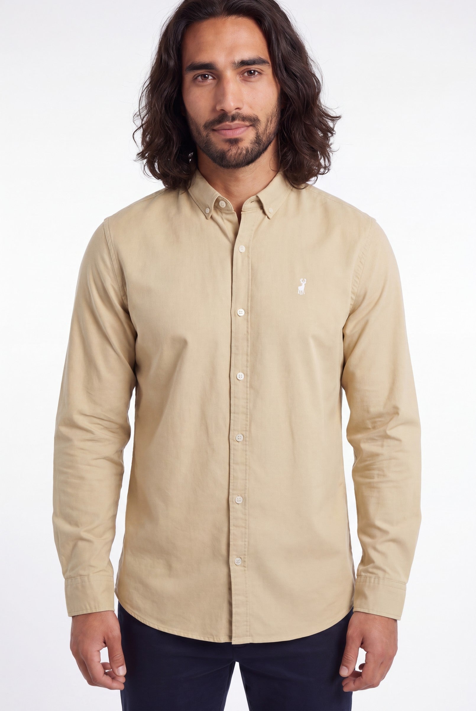 Men's Cotton Twill Long Sleeve Button Down Shirt | Blackstone London