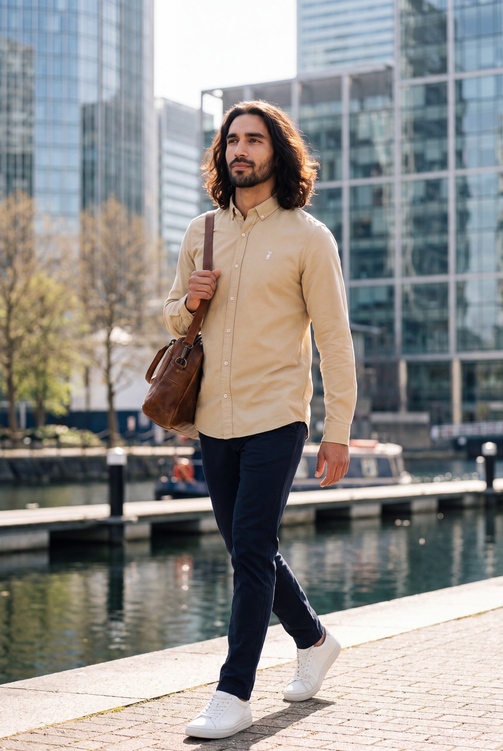 Men's Cotton Twill Long Sleeve Button Down Shirt | Blackstone London