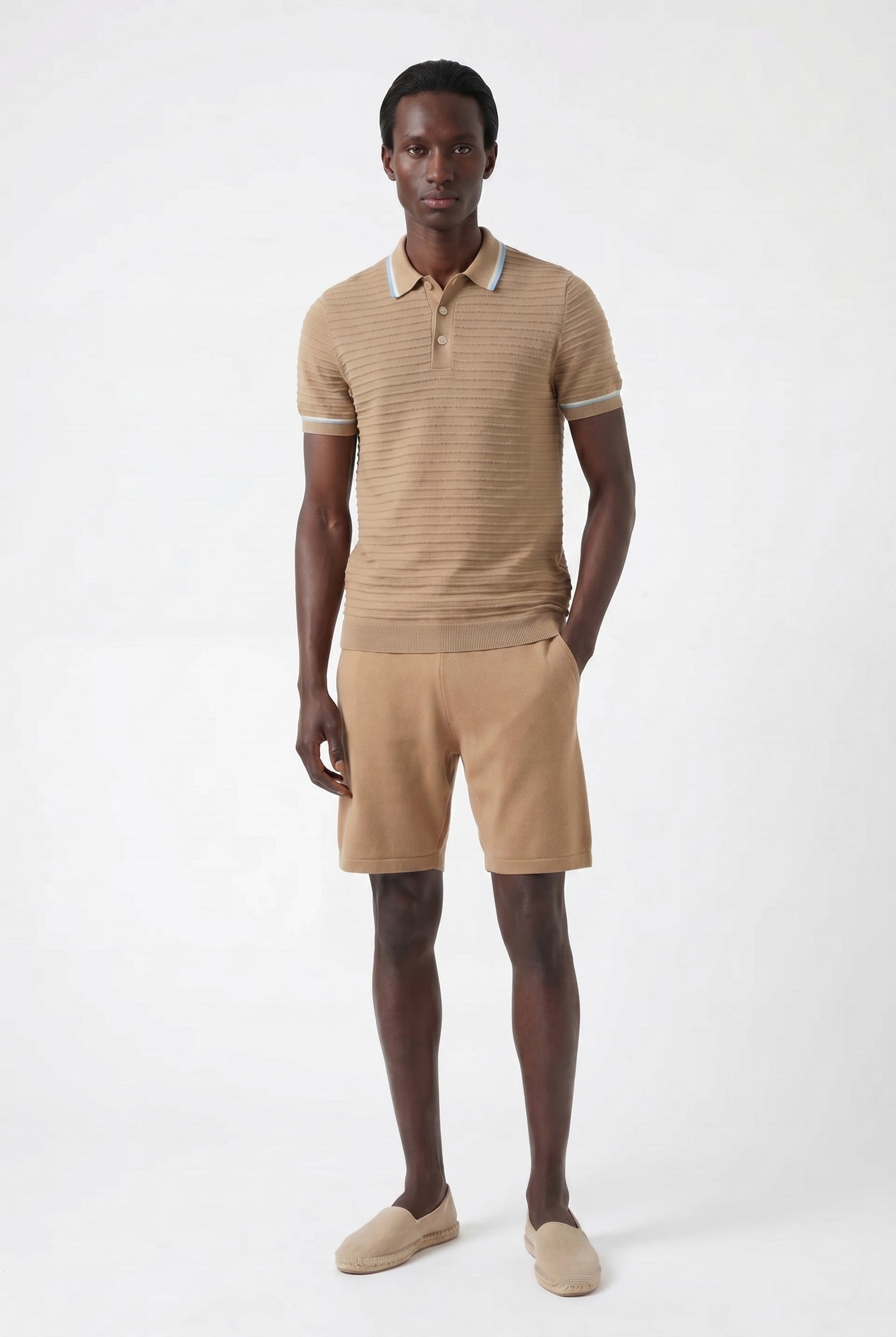 Men's Riviera Knit Rib Polo | Blackstone London