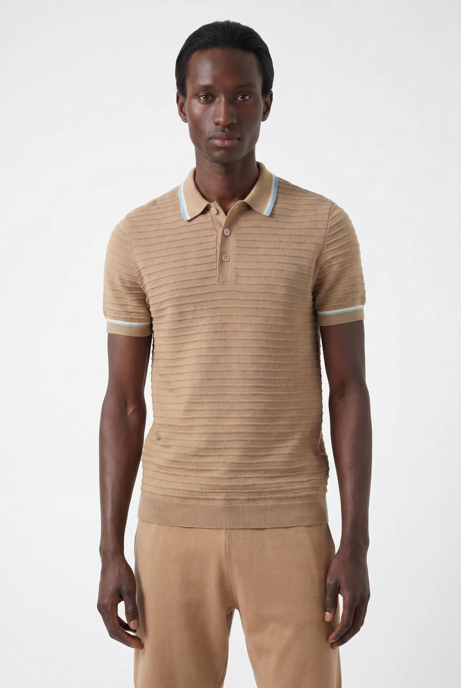 Men's Riviera Knit Rib Polo | Blackstone London