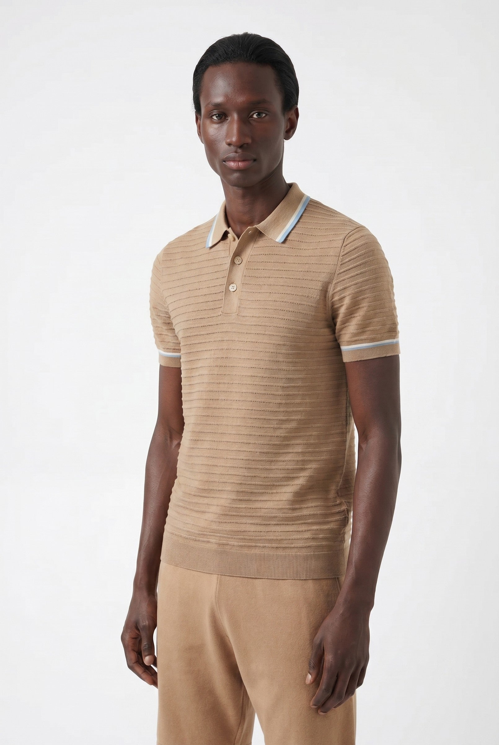 Men's Riviera Knit Rib Polo | Blackstone London