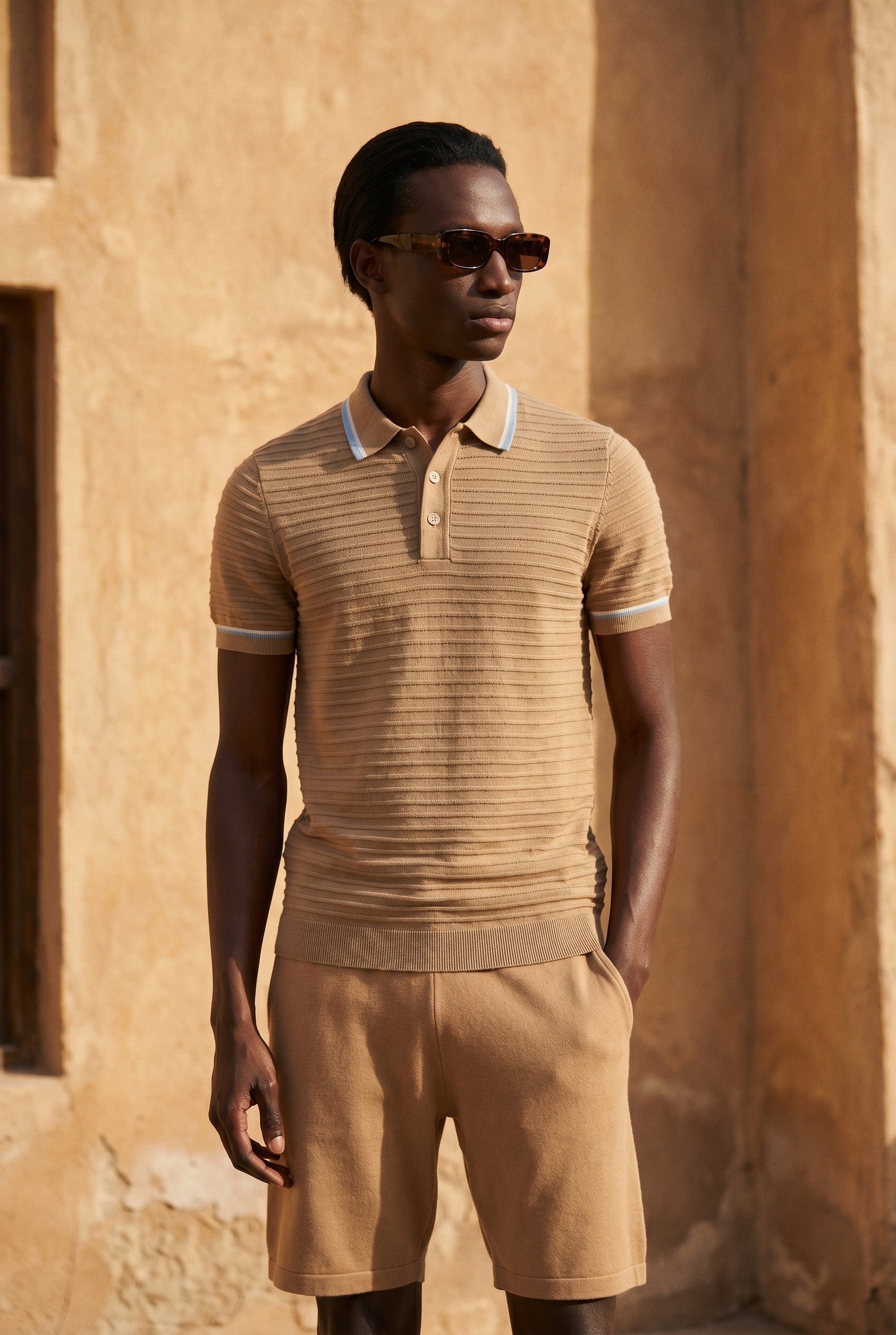 Men's Riviera Knit Rib Polo | Blackstone London