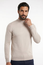 Men's Ultra Fine Cotton Mock Neck Jumper | Blackstone London