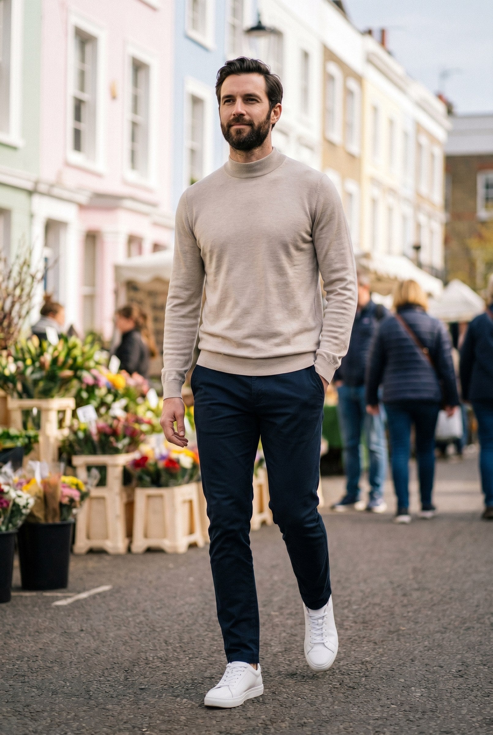 Men's Ultra Fine Cotton Mock Neck Jumper | Blackstone London