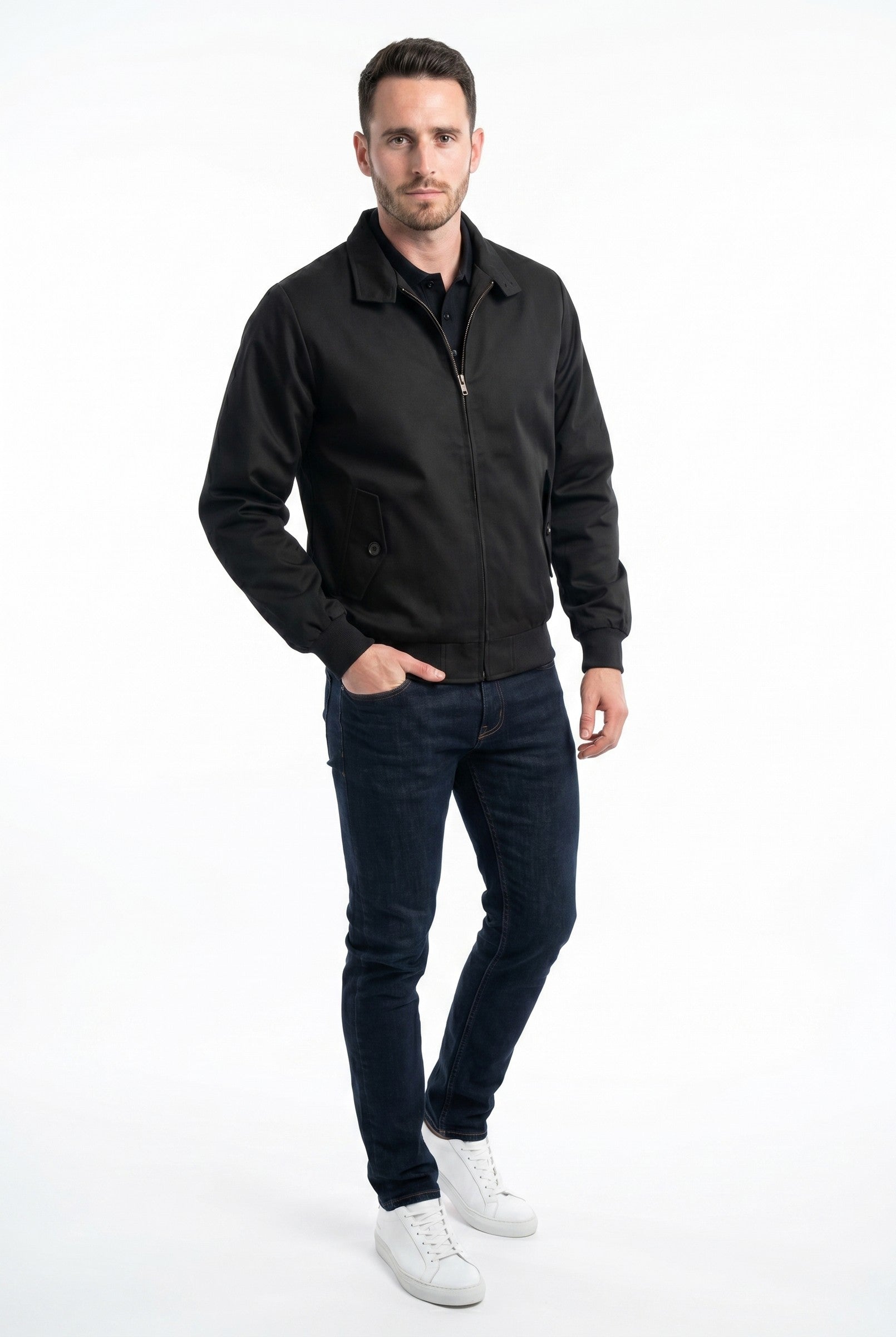 Men's Premium Tartan-Lined Harrington Jacket | Blackstone London