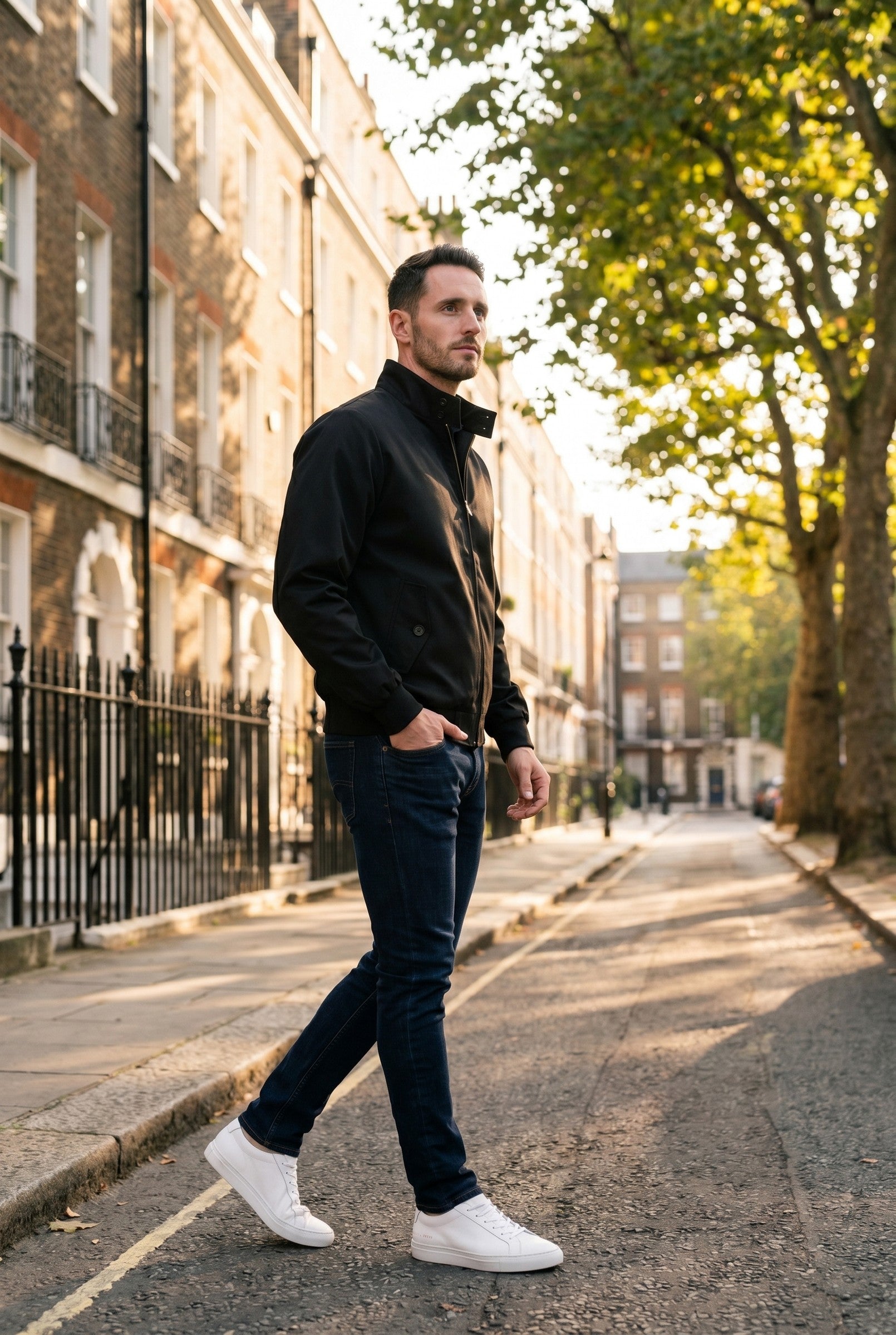 Men's Premium Tartan-Lined Harrington Jacket | Blackstone London