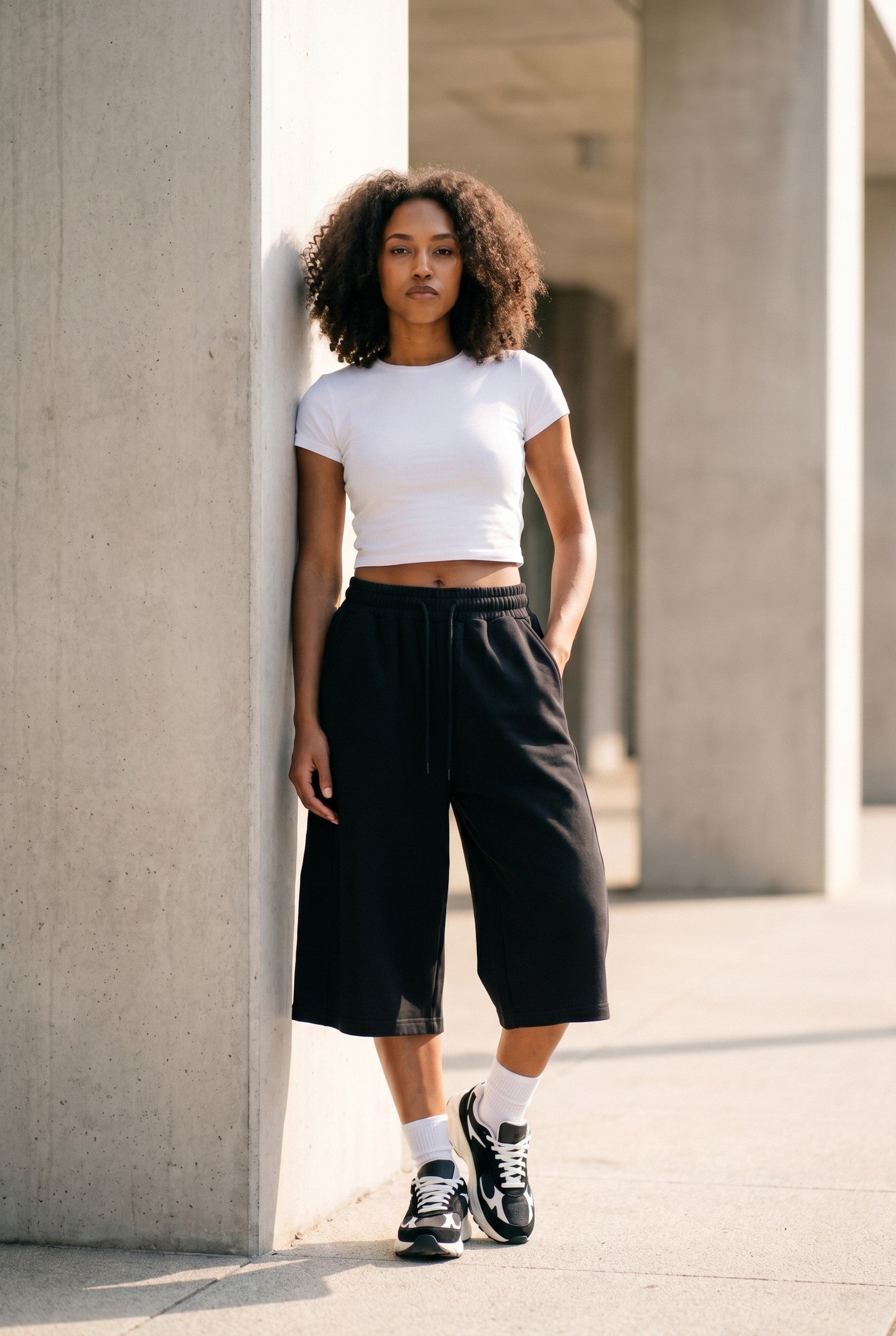 Women's Pleated Baggy Sweat Shorts | Blackstone London