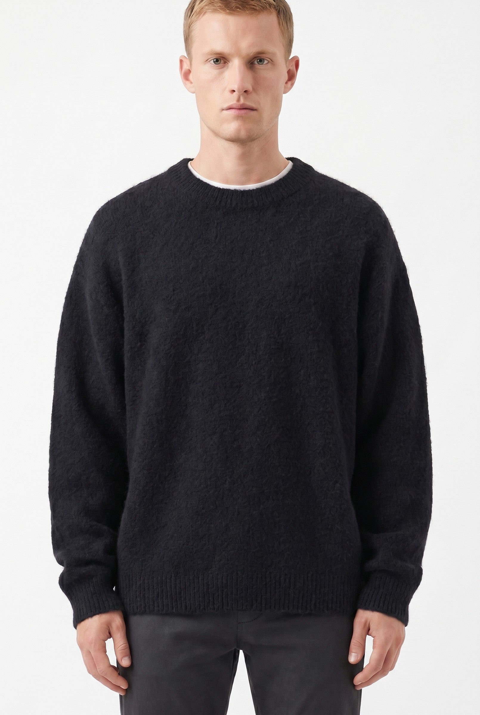Men's Mohair Blend Crewneck Sweater | Blackstone London