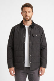 Men's Black Quilted Shacket | Blackstone London