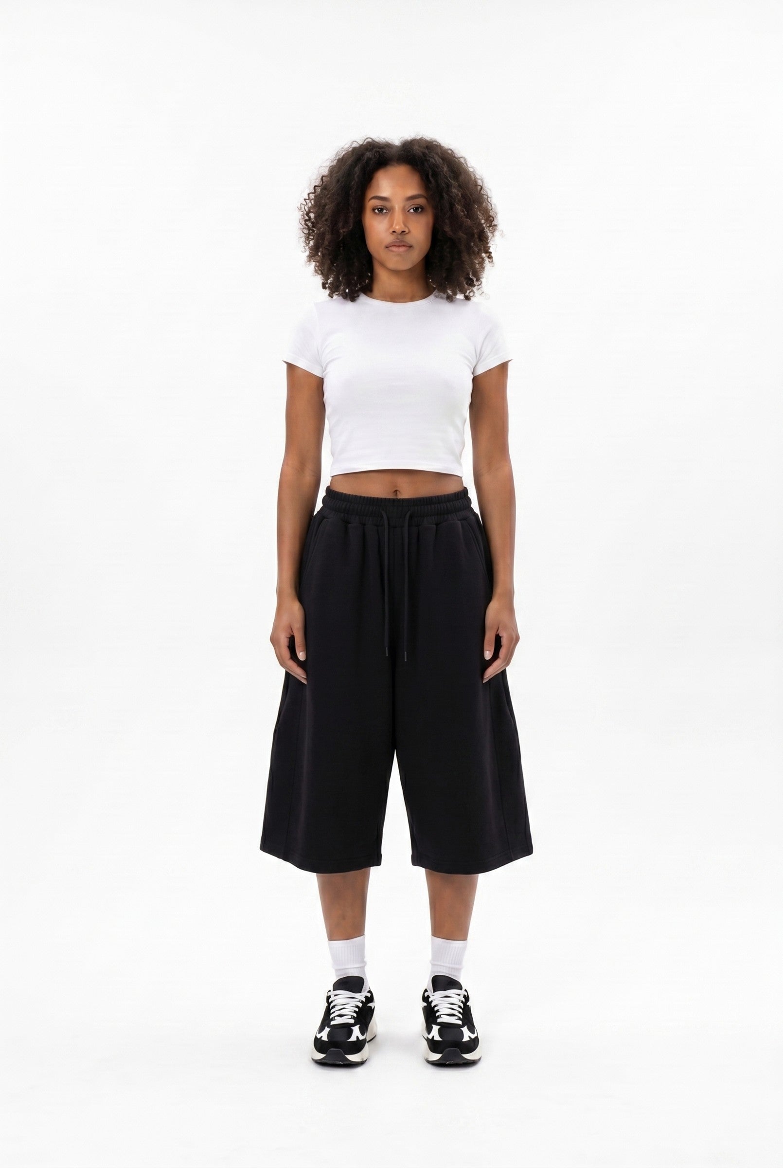 Women's Pleated Baggy Sweat Shorts | Blackstone London