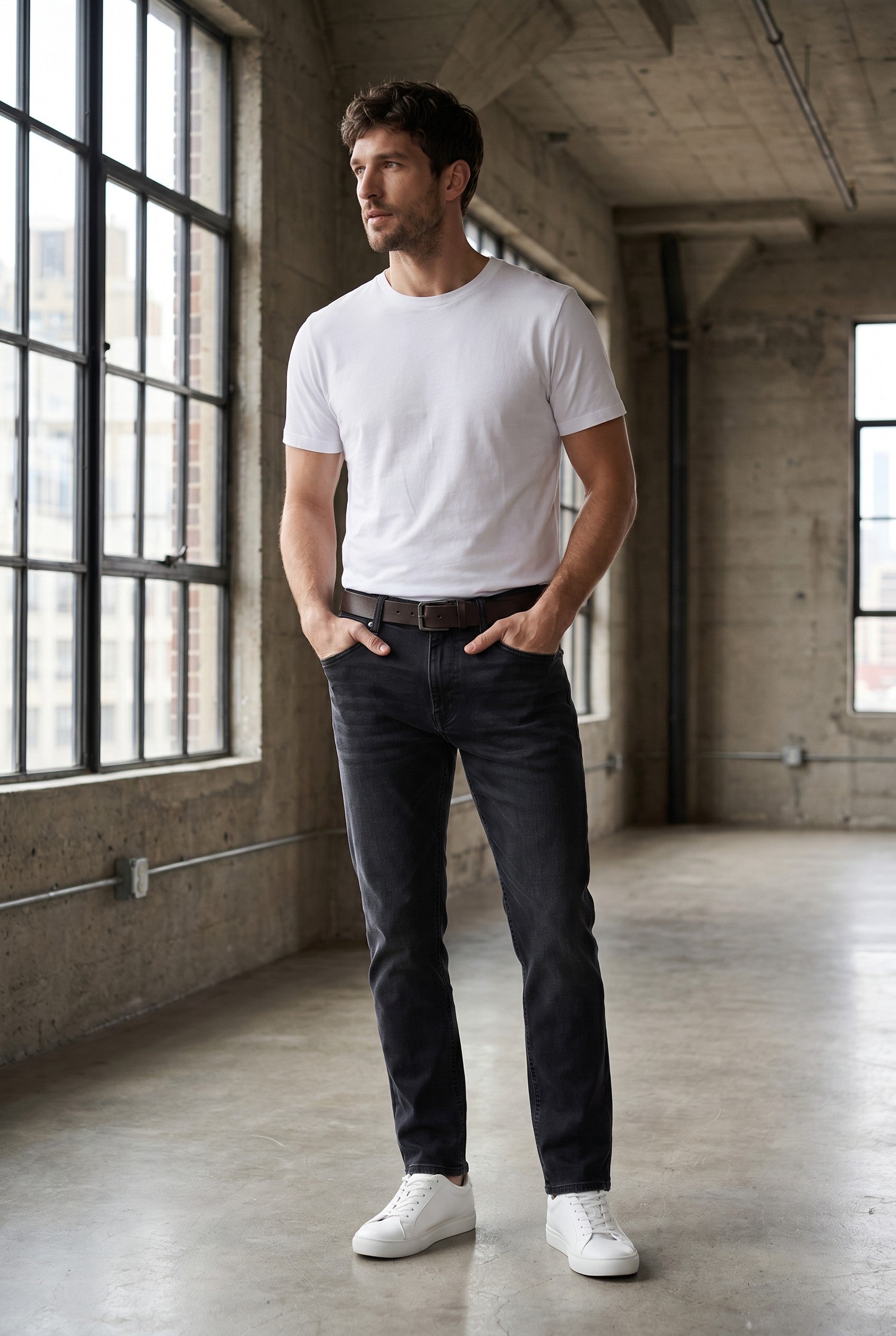 Men's Slim Tapered Stretch Denim Jeans | Blackstone London