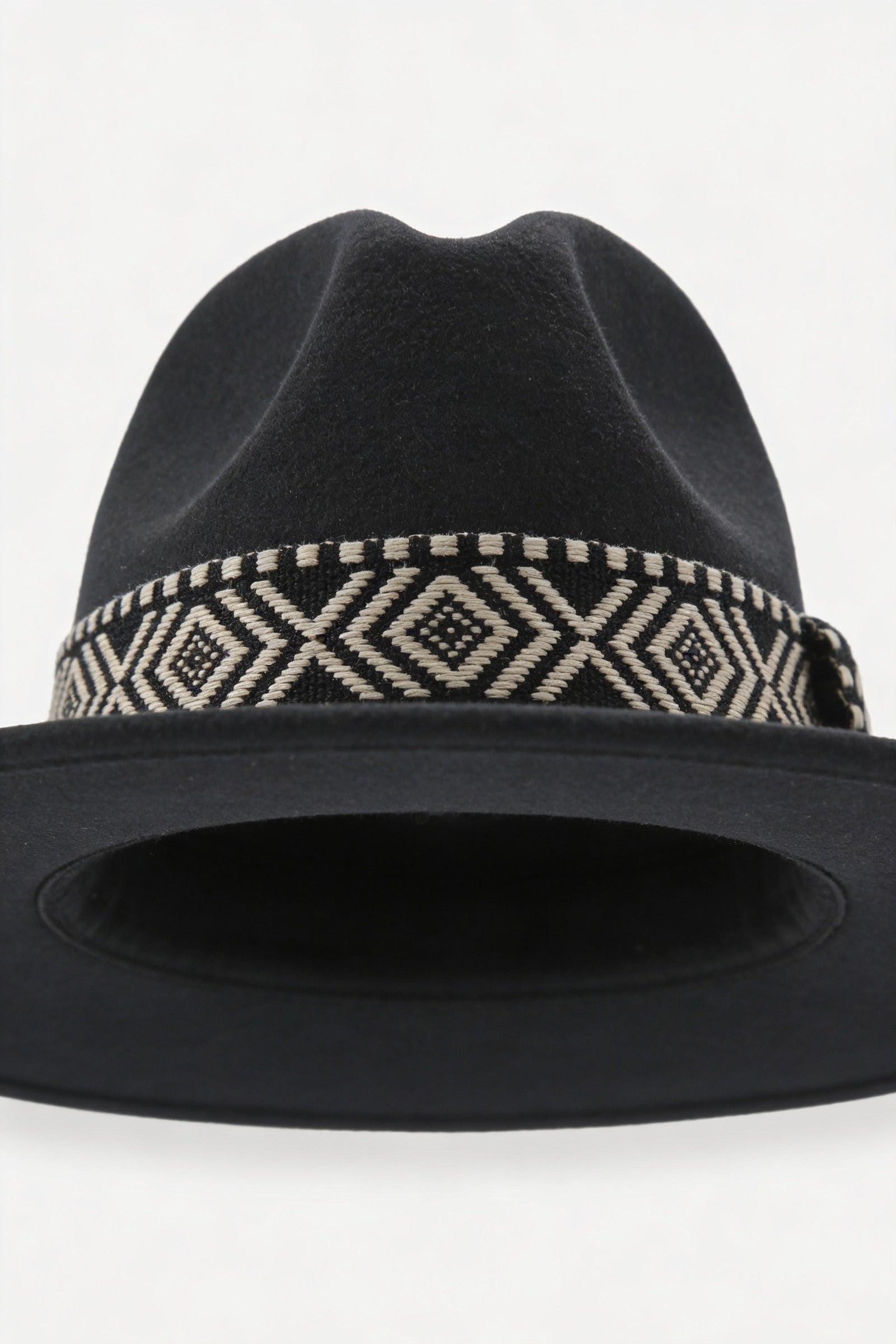 Men's Wide Brim Fedora Hat with Aztec Band | Blackstone London