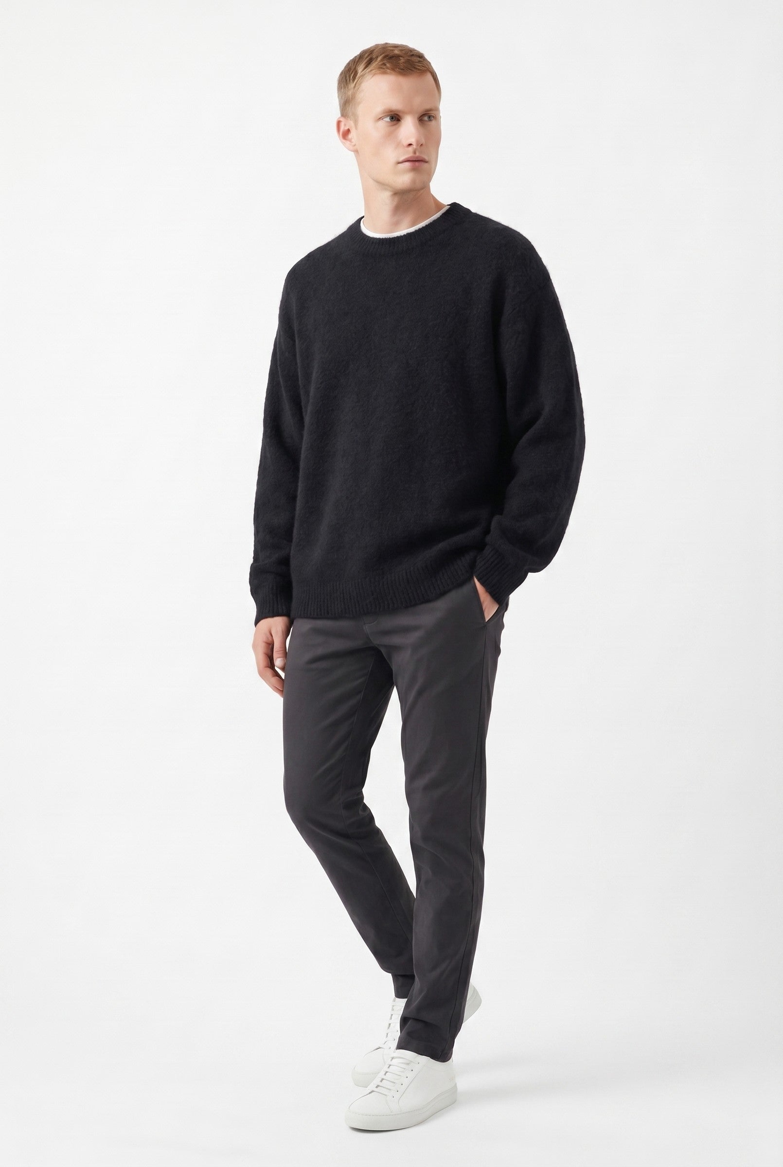 Men's Mohair Blend Crewneck Sweater | Blackstone London