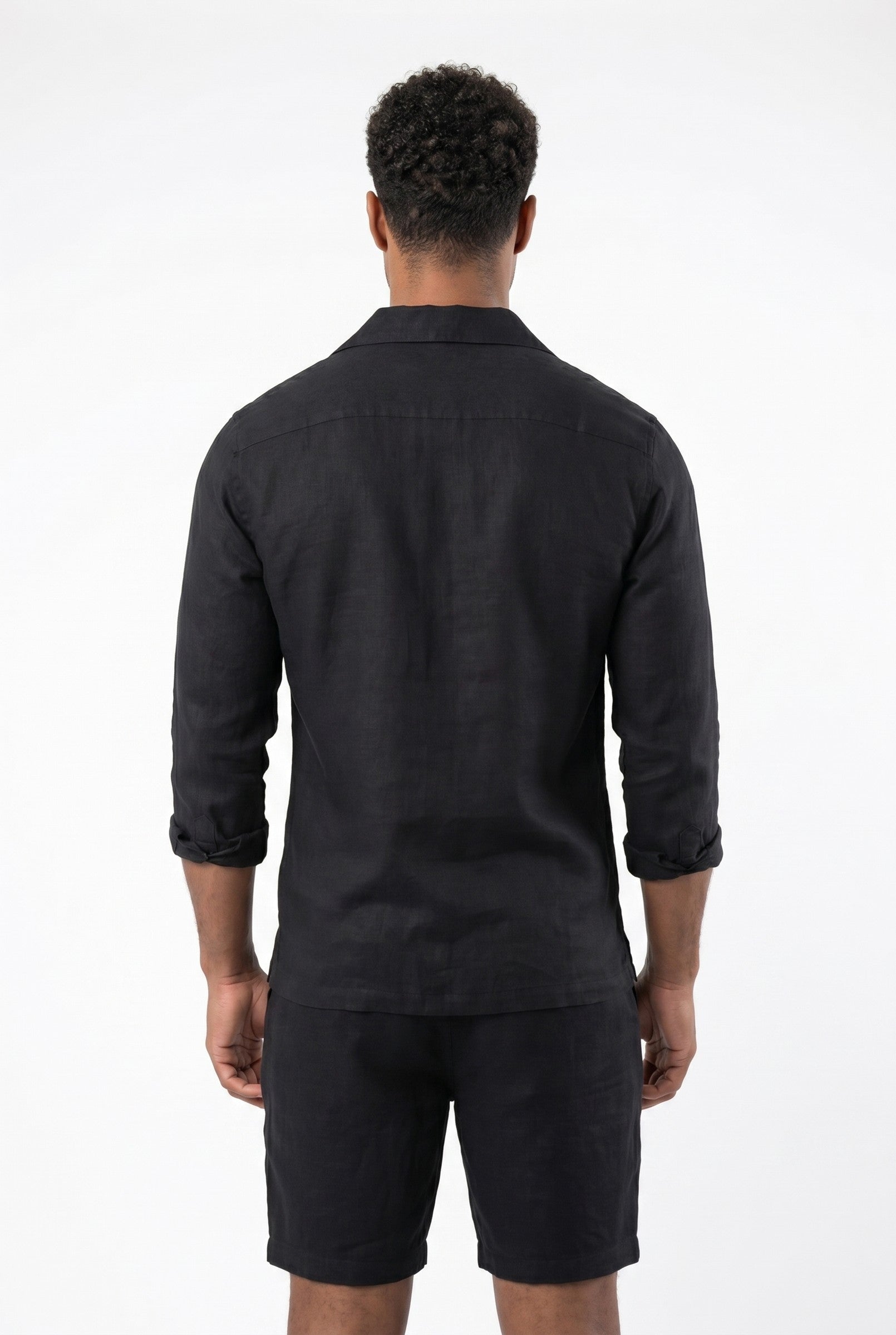 Men's Stretch Linen Blend Cuban Collar Shirt | Blackstone London