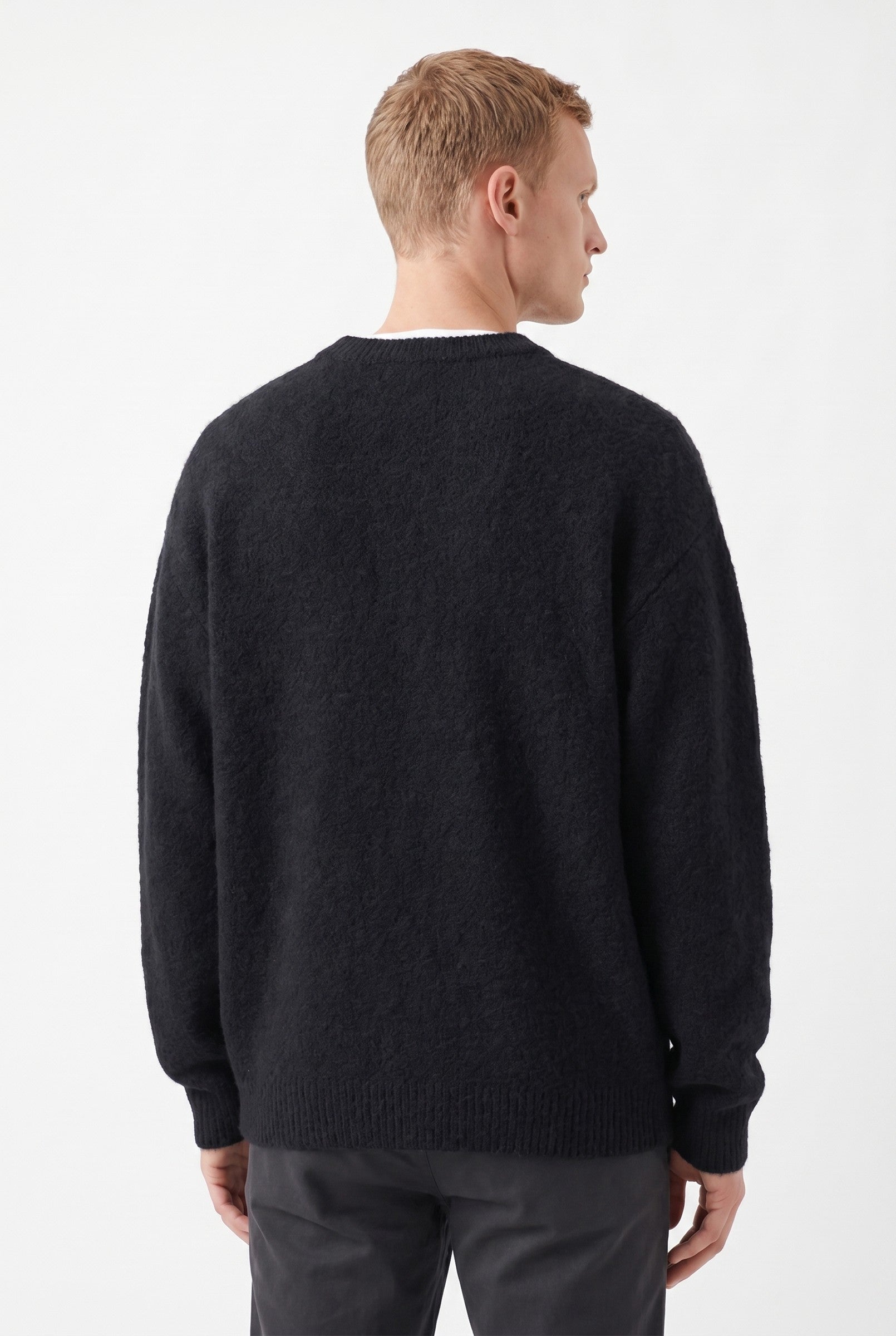 Men's Mohair Blend Crewneck Sweater | Blackstone London
