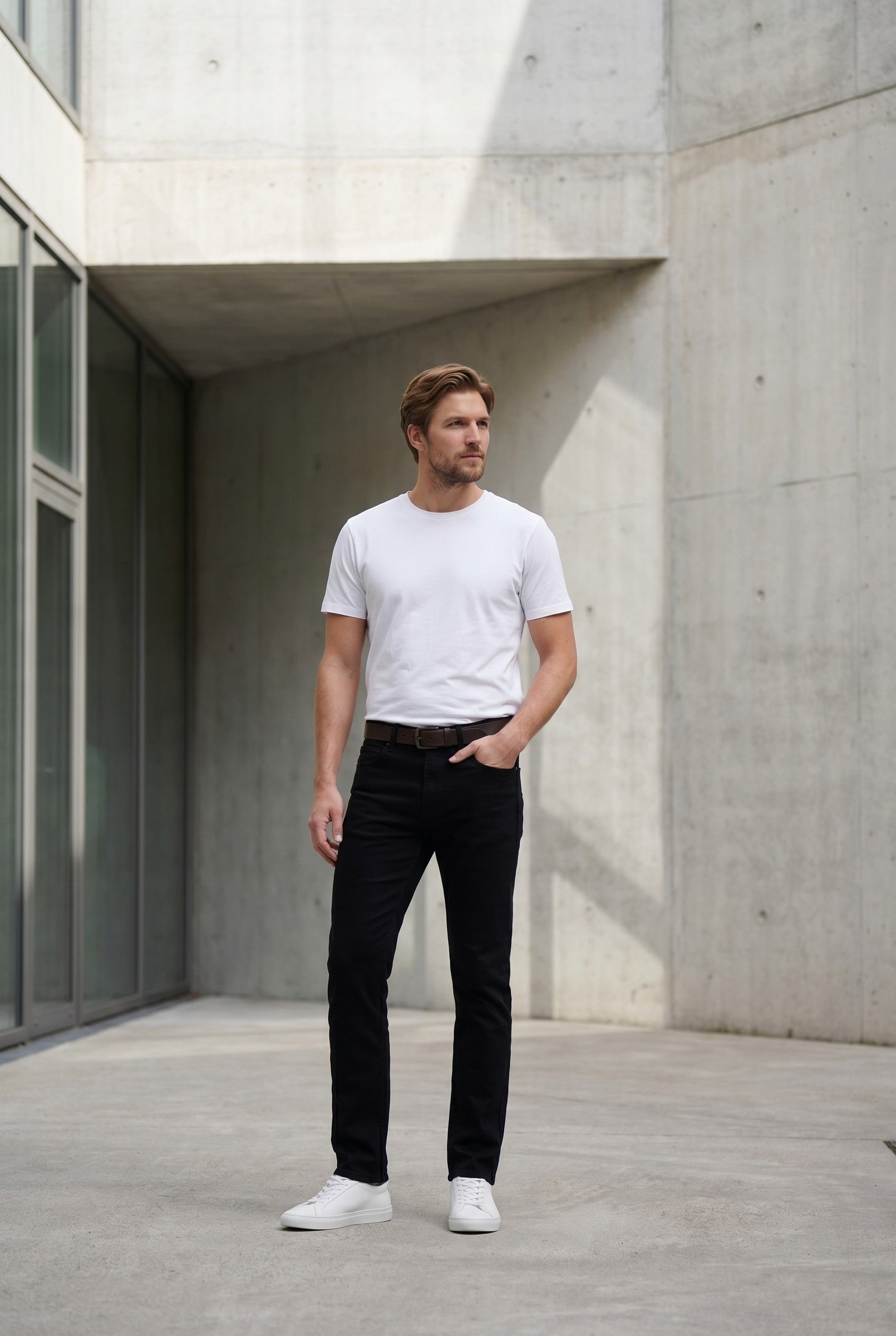 Men's Slim Tapered Stretch Denim Jeans | Blackstone London