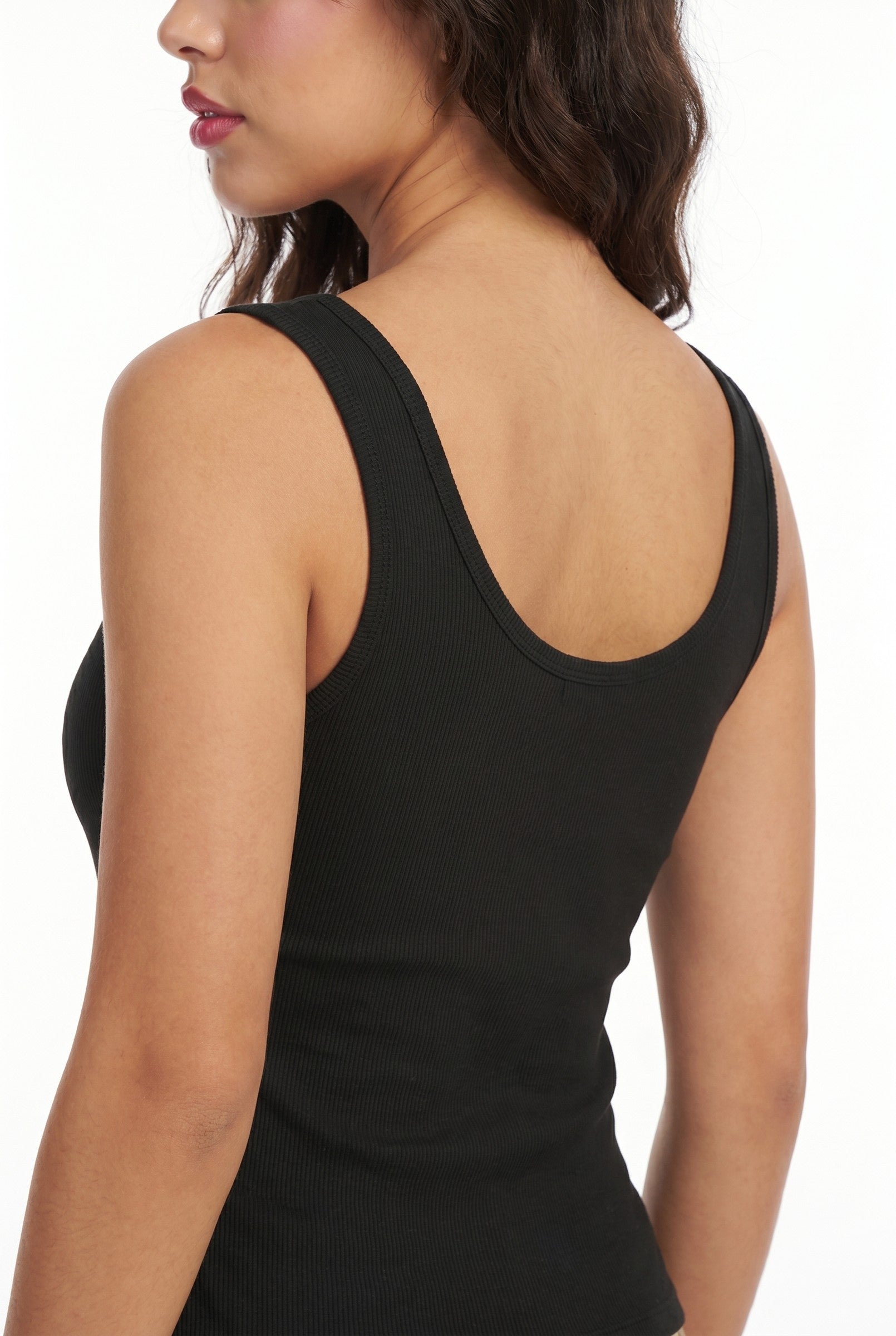 Women's Stud Detail Ribbed Tank | Blackstone London