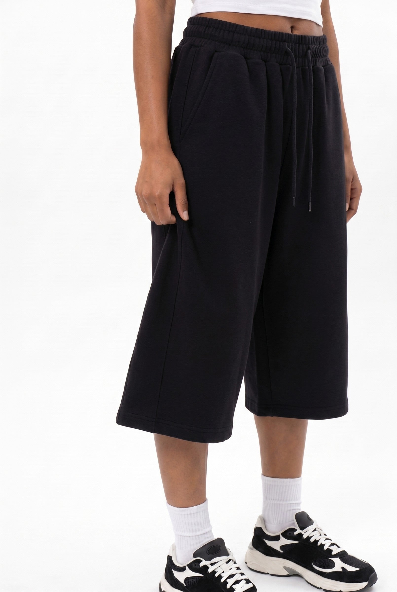 Women's Pleated Baggy Sweat Shorts | Blackstone London