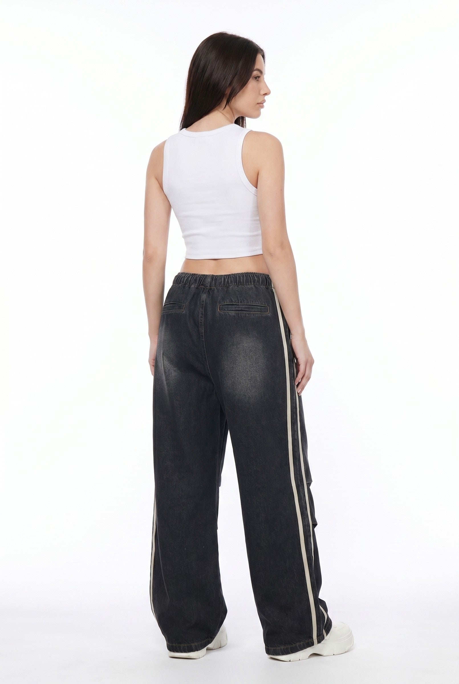 Women's Wide Leg Track Balloon Jeans | Blackstone London