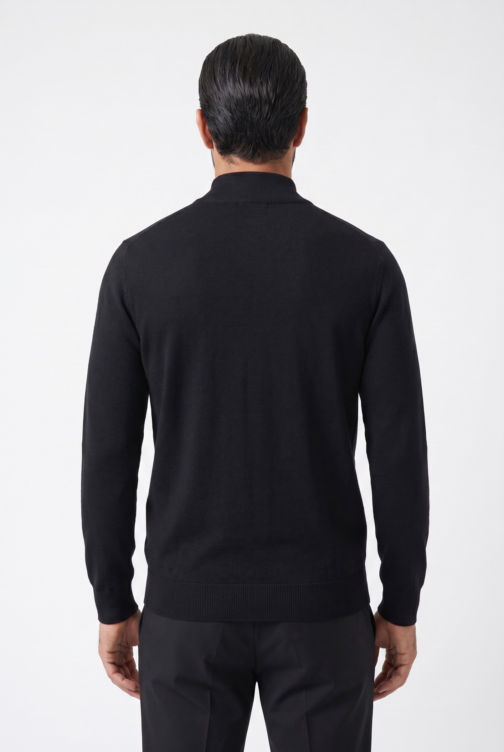 Men's Cotton Knitted Half-Zip Funnel | Blackstone London