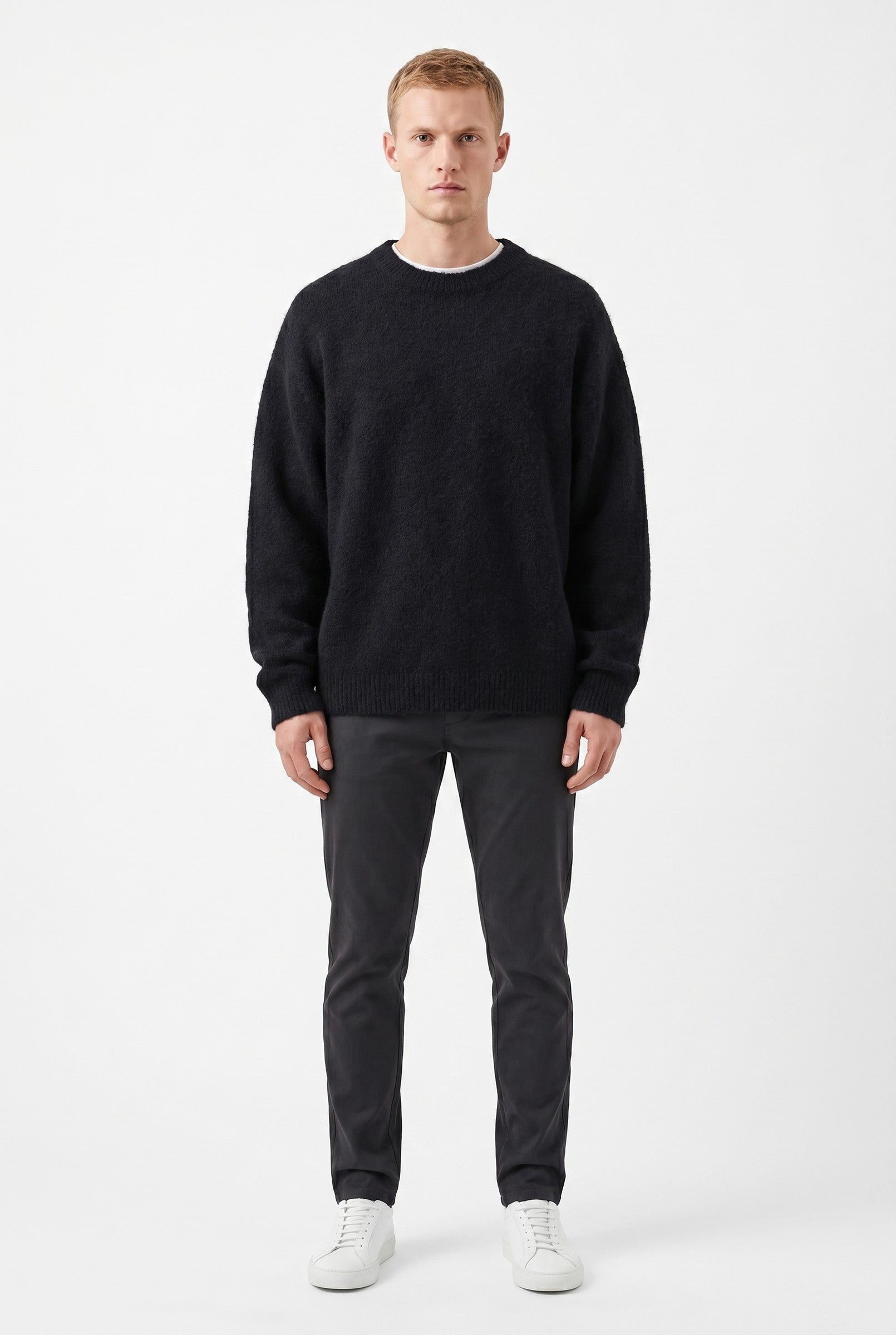 Men's Mohair Blend Crewneck Sweater | Blackstone London