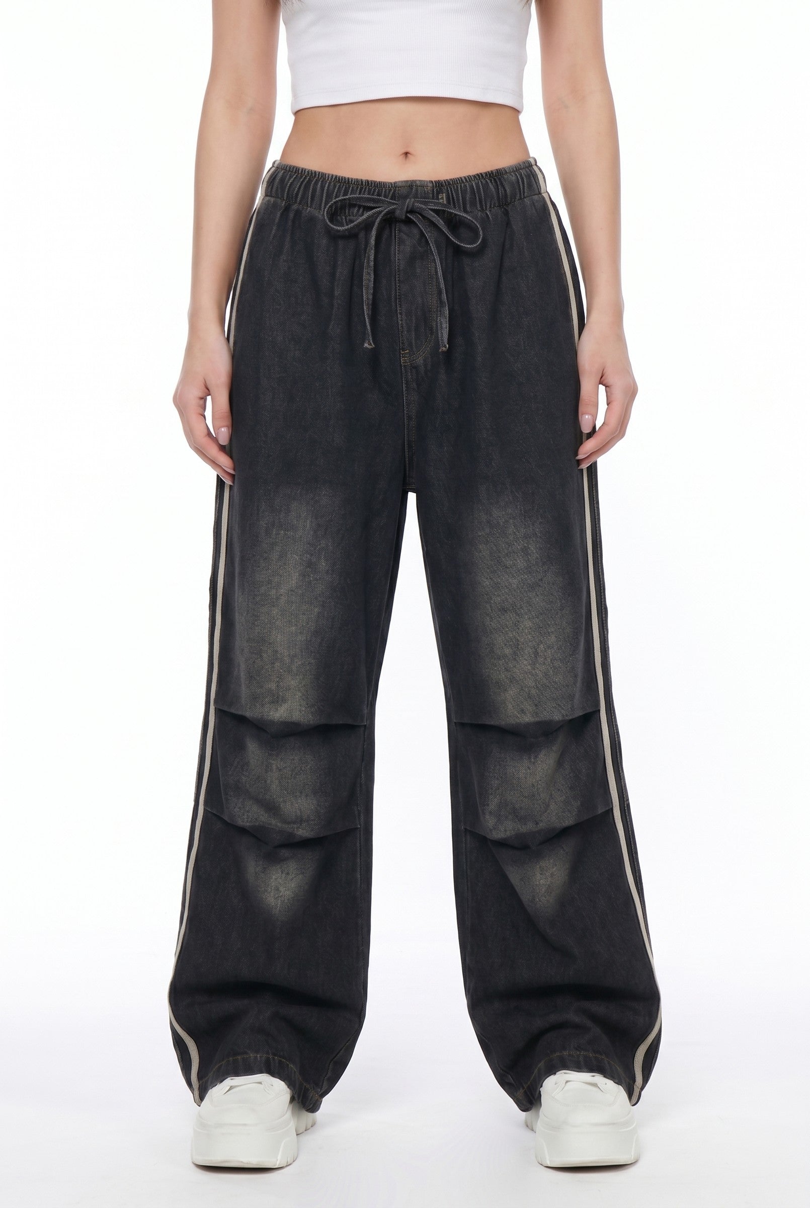 Women's Wide Leg Track Balloon Jeans | Blackstone London