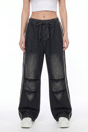 Women's Wide Leg Track Balloon Jeans | Blackstone London