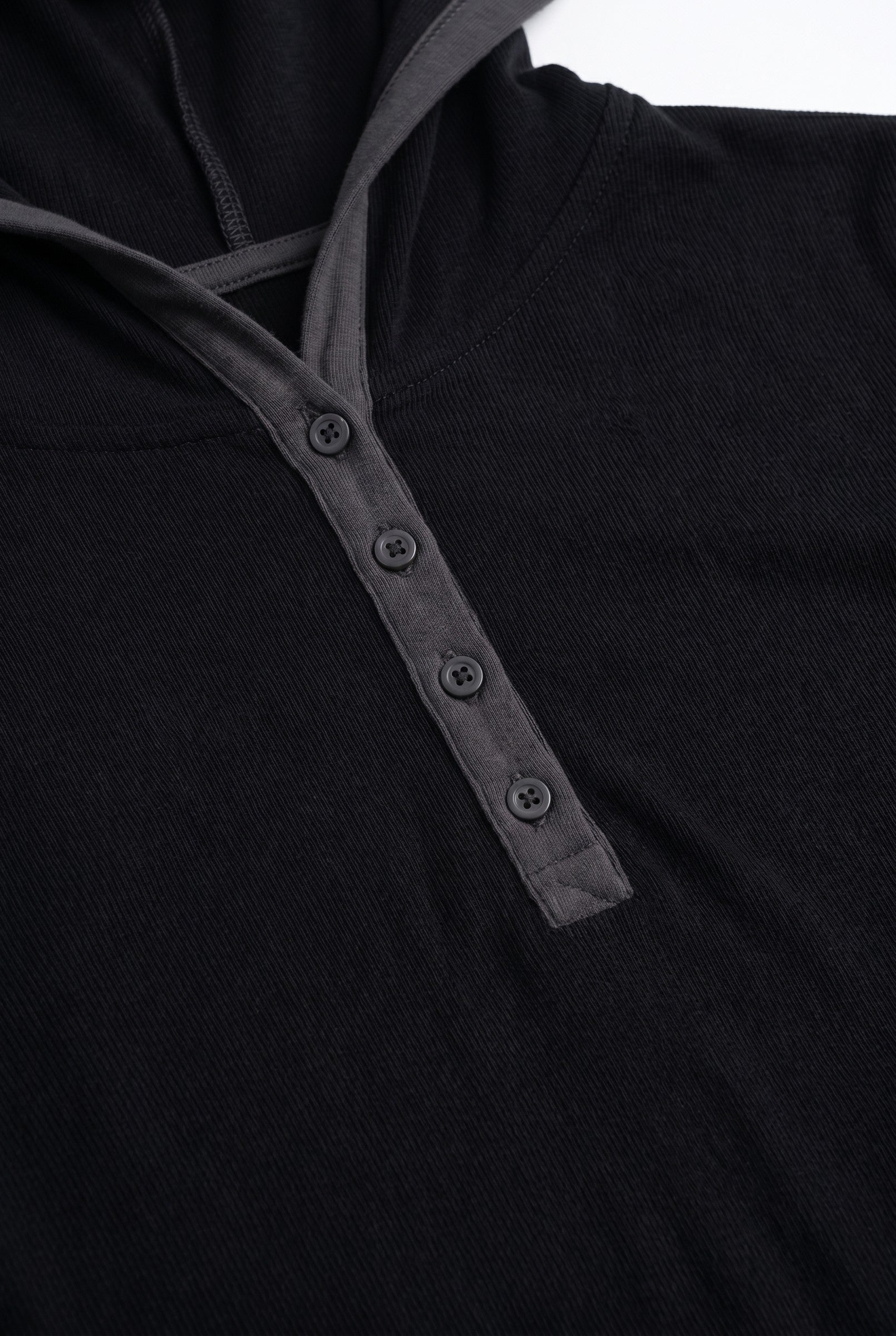 Women's Hooded Henley Long Sleeve Top | Blackstone London
