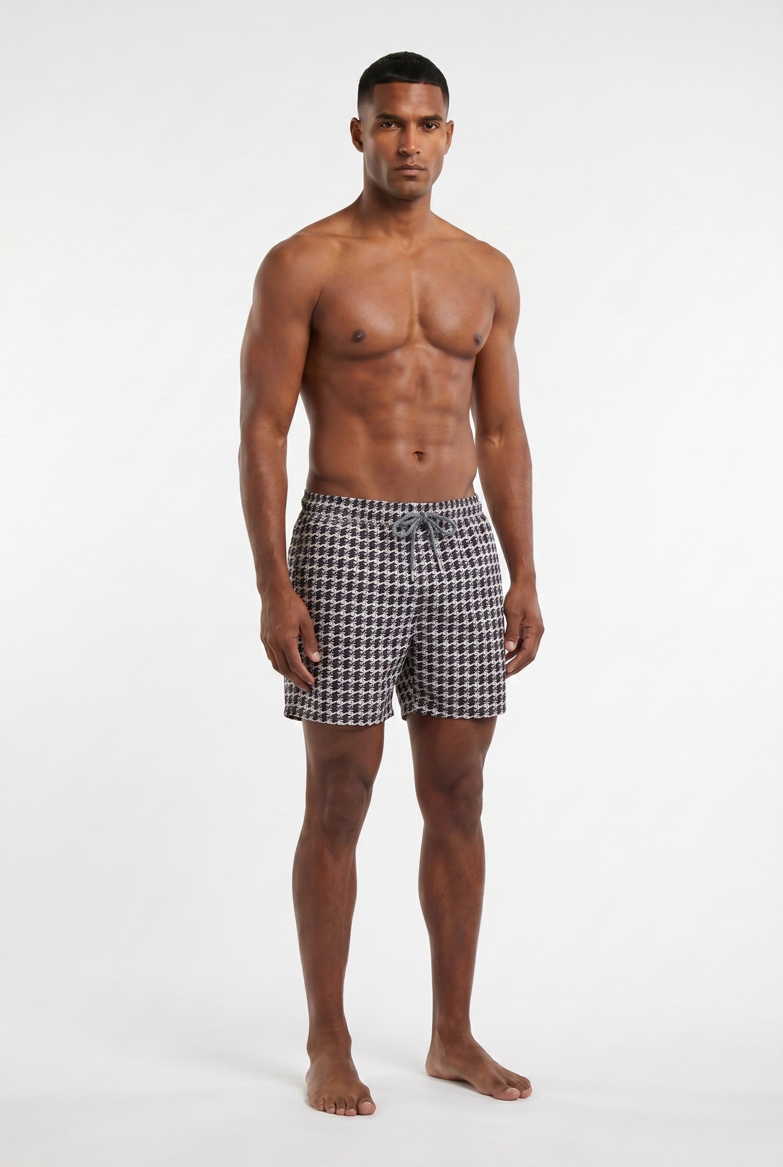 Men's Gingham Check Swim Shorts | Blackstone London
