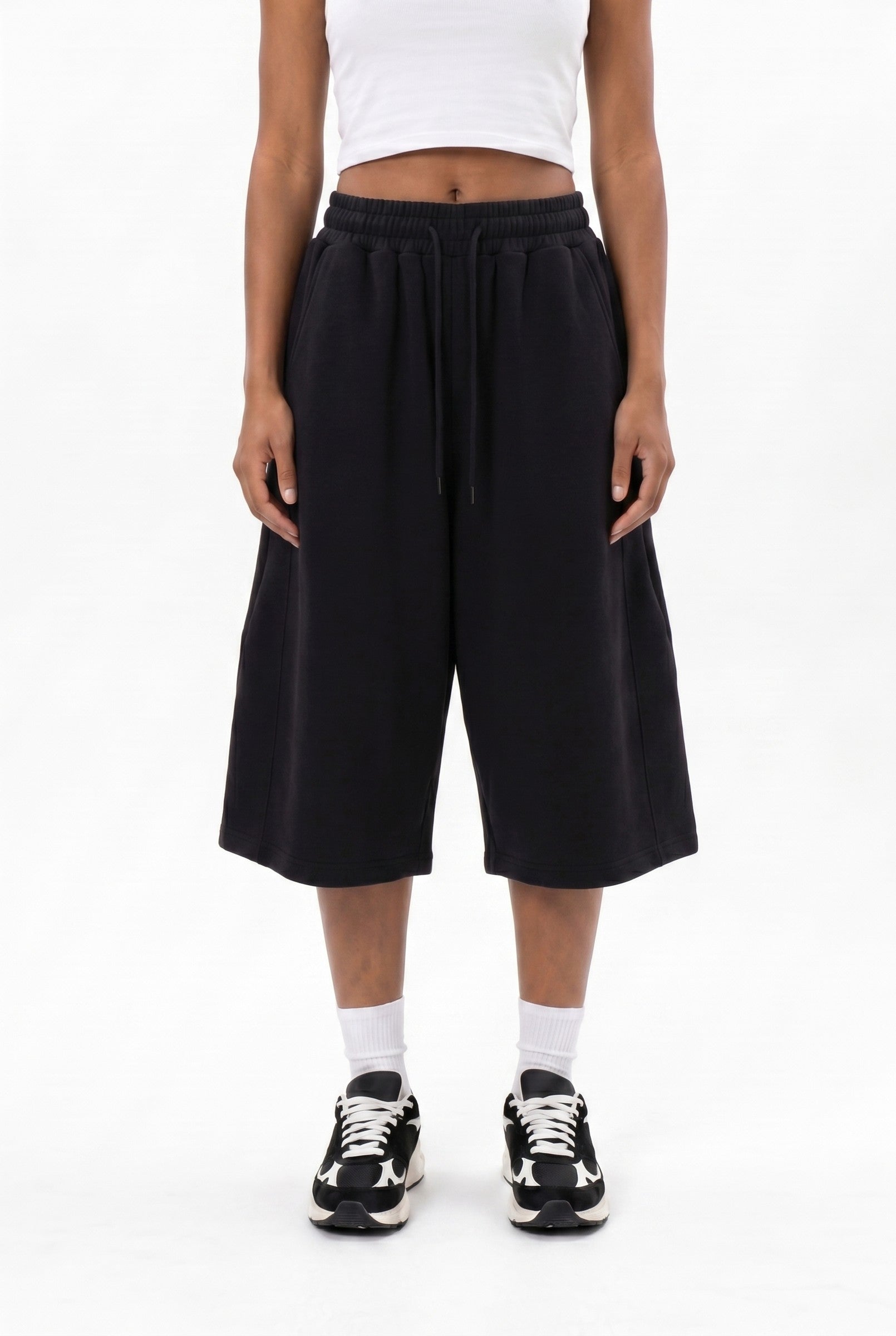 Women's Pleated Baggy Sweat Shorts | Blackstone London