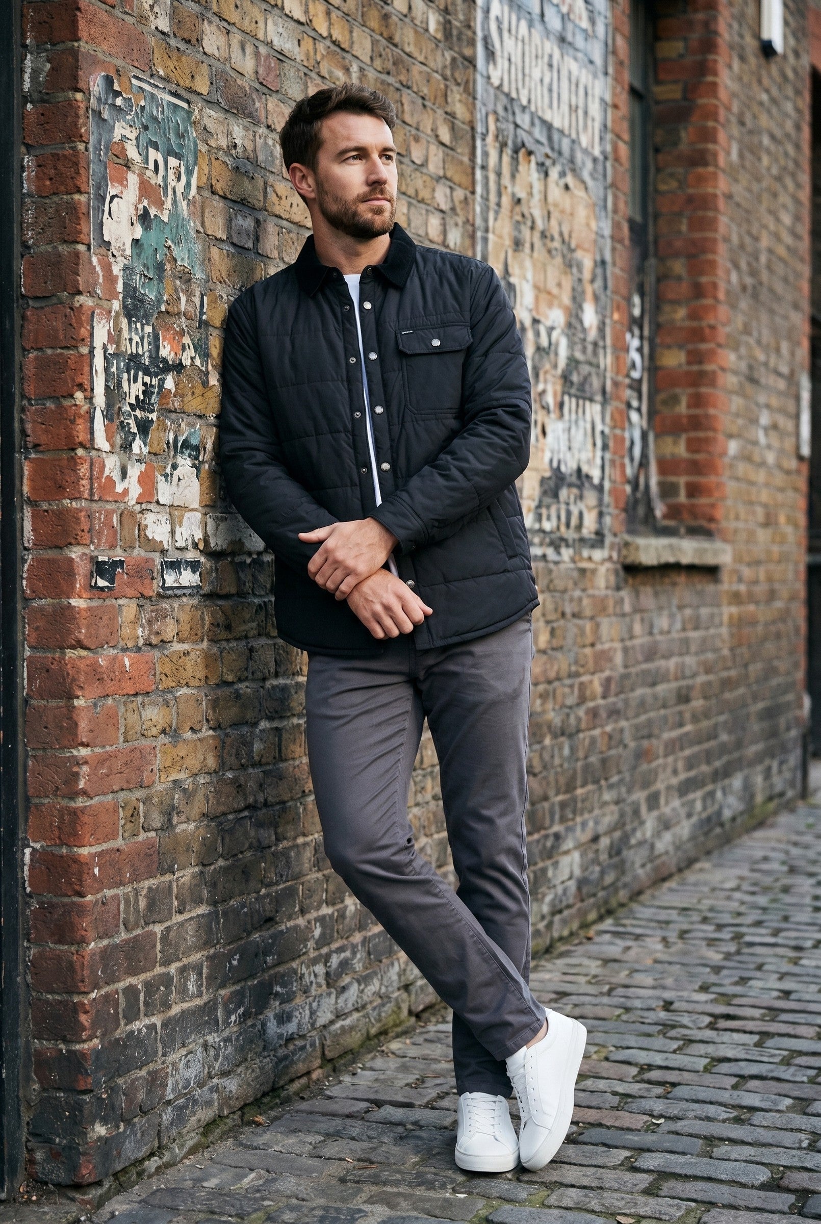 Men's Black Quilted Shacket | Blackstone London