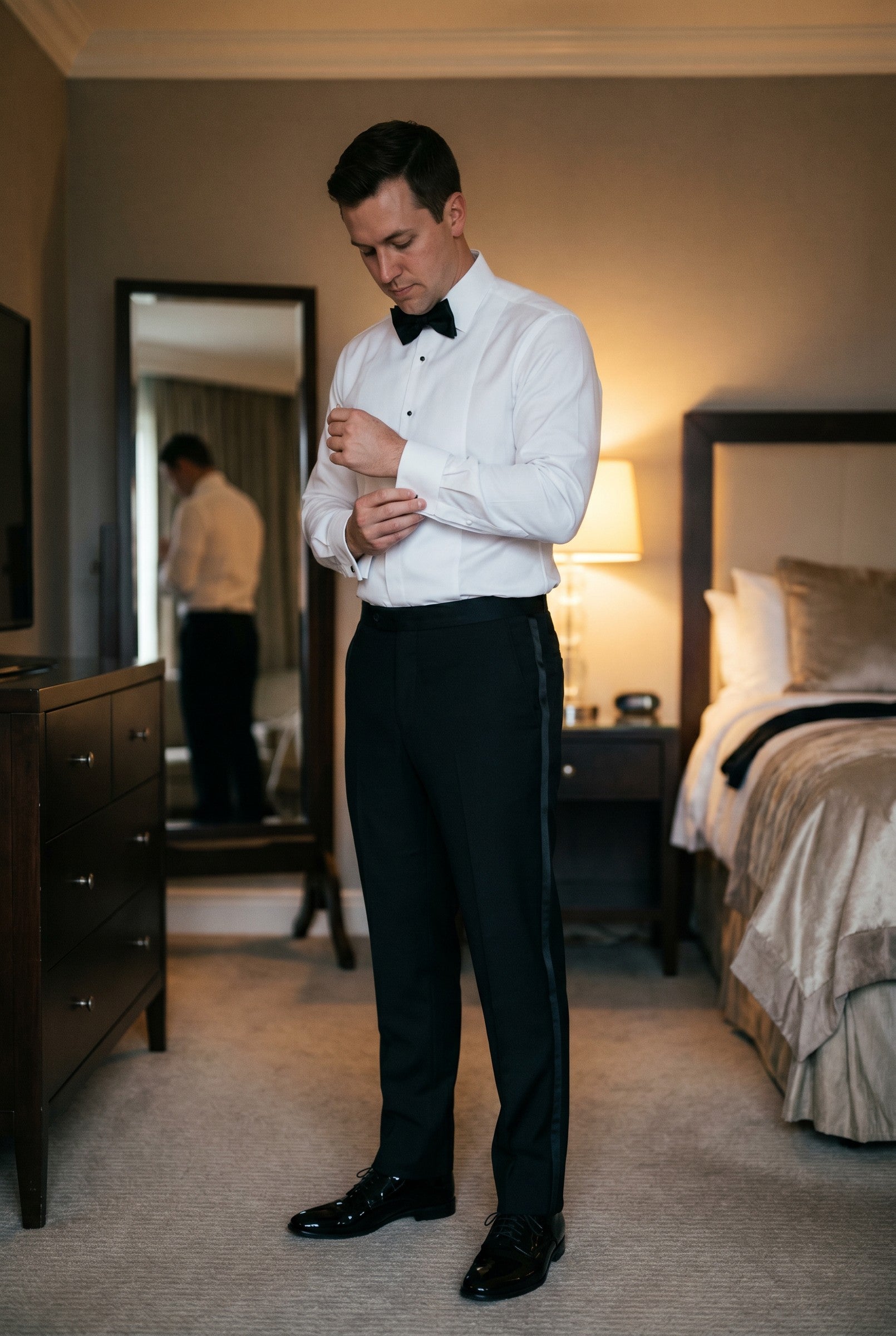 Men's Black Classic Tuxedo Trousers | Blackstone London