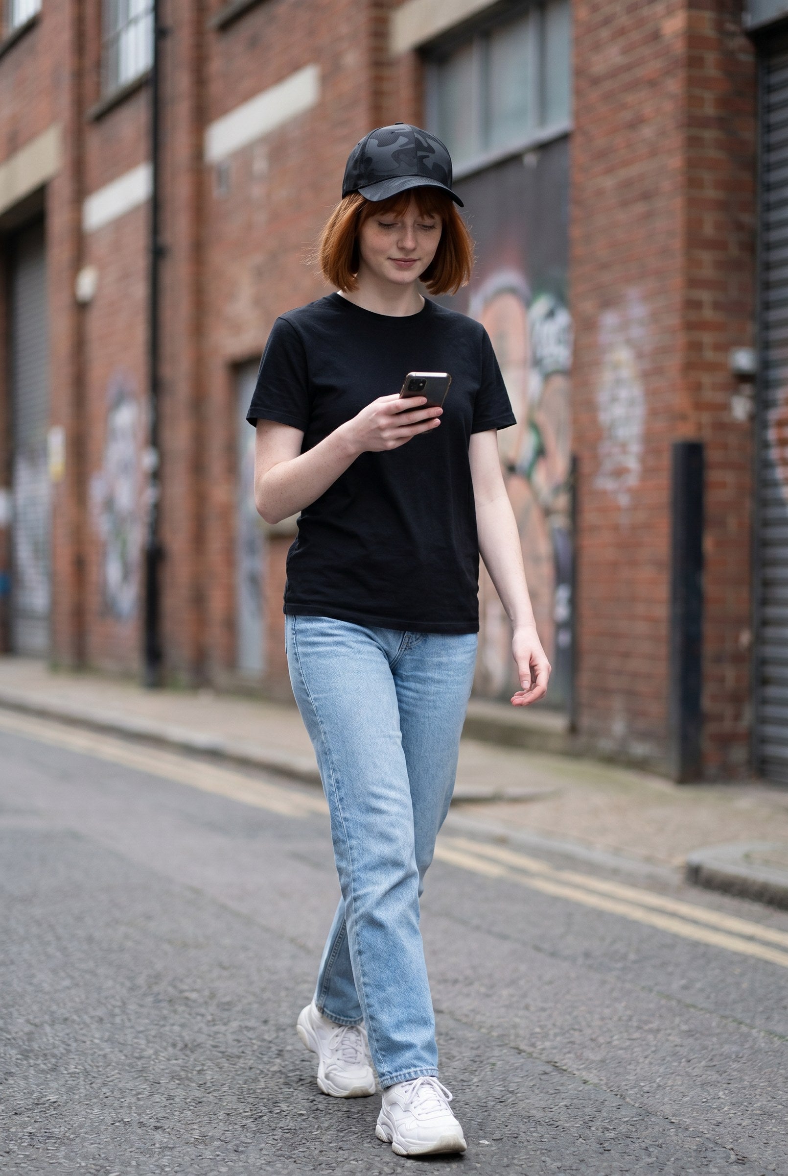 Men's Black Tonal Camo Cap | Blackstone London