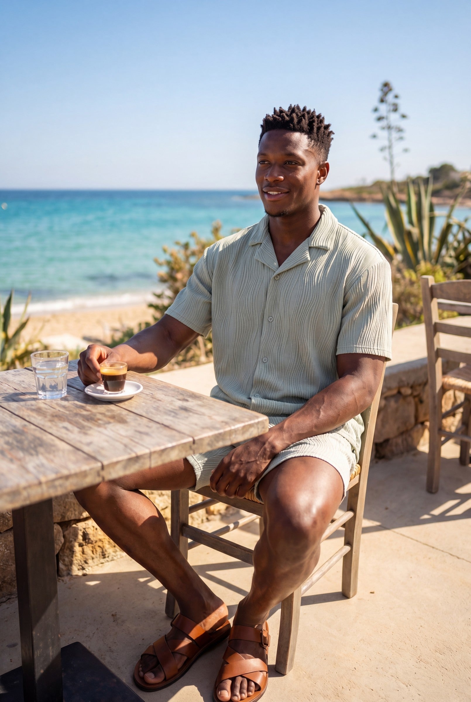 Men's Wave Textured Camp Collar Shirt | Blackstone London
