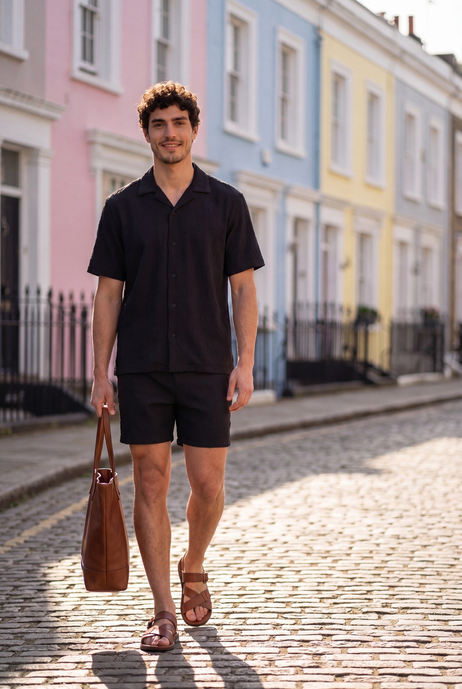Men's Wave Textured Drawstring Shorts | Blackstone London
