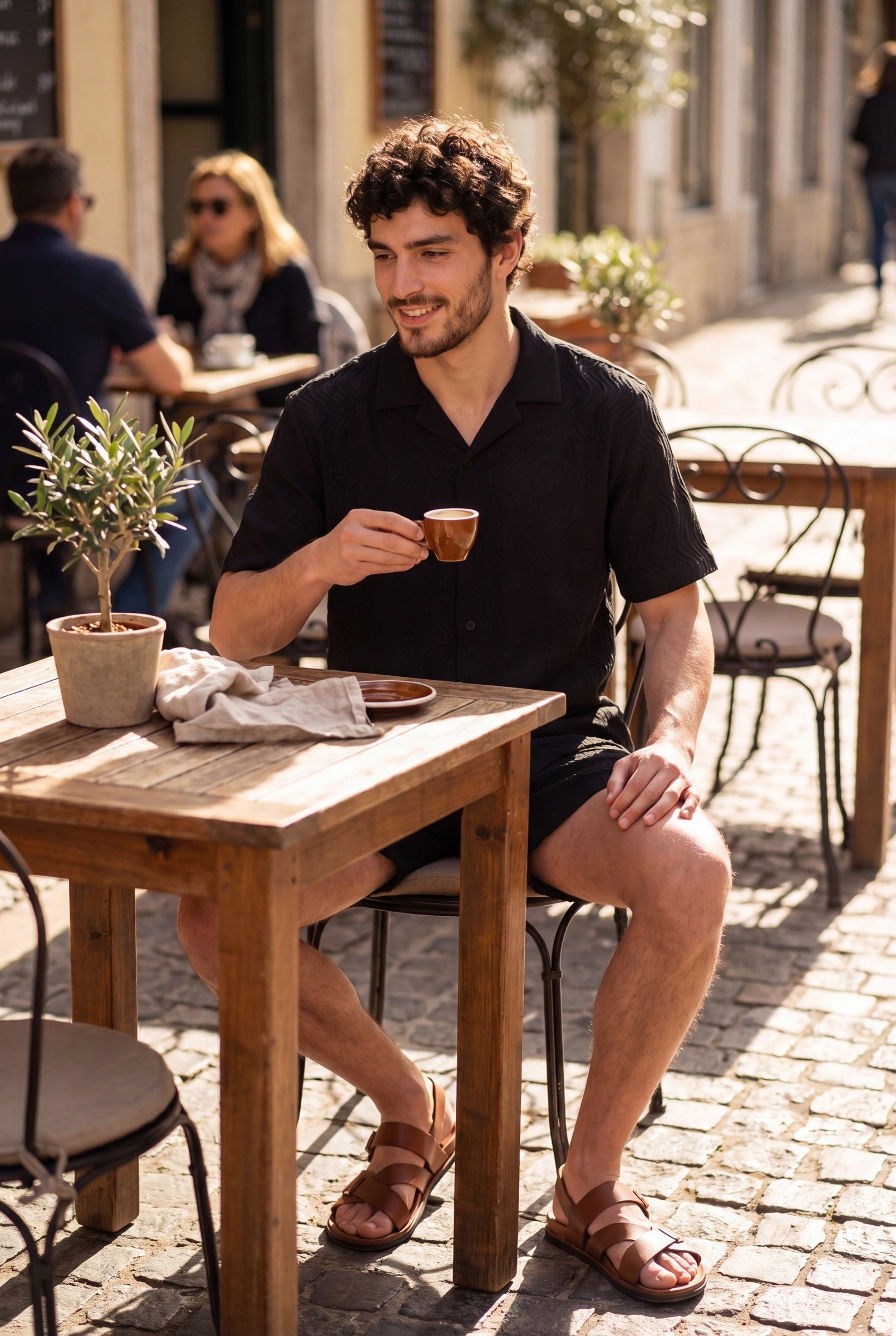 Men's Wave Textured Drawstring Shorts | Blackstone London