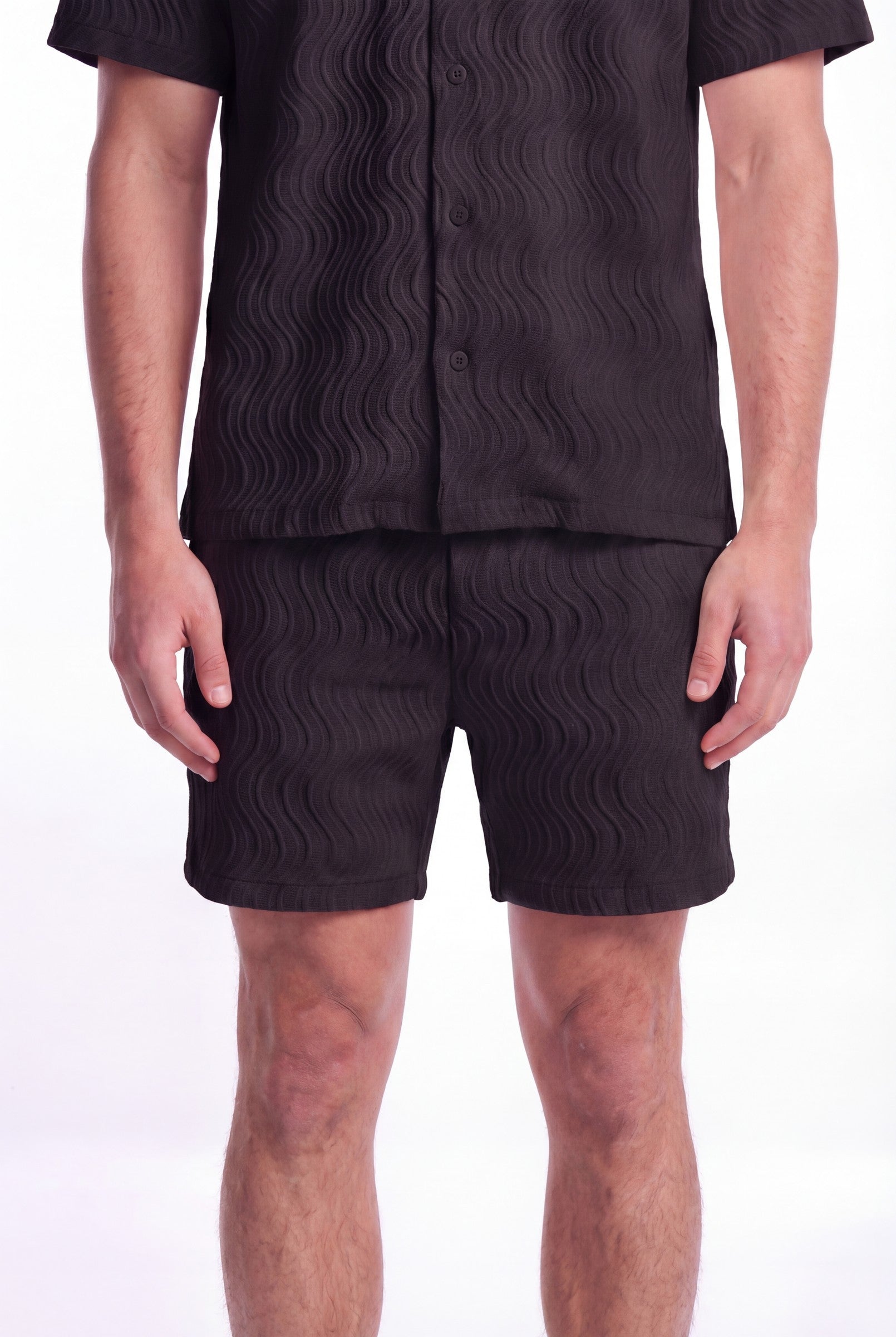 Men's Wave Textured Drawstring Shorts | Blackstone London