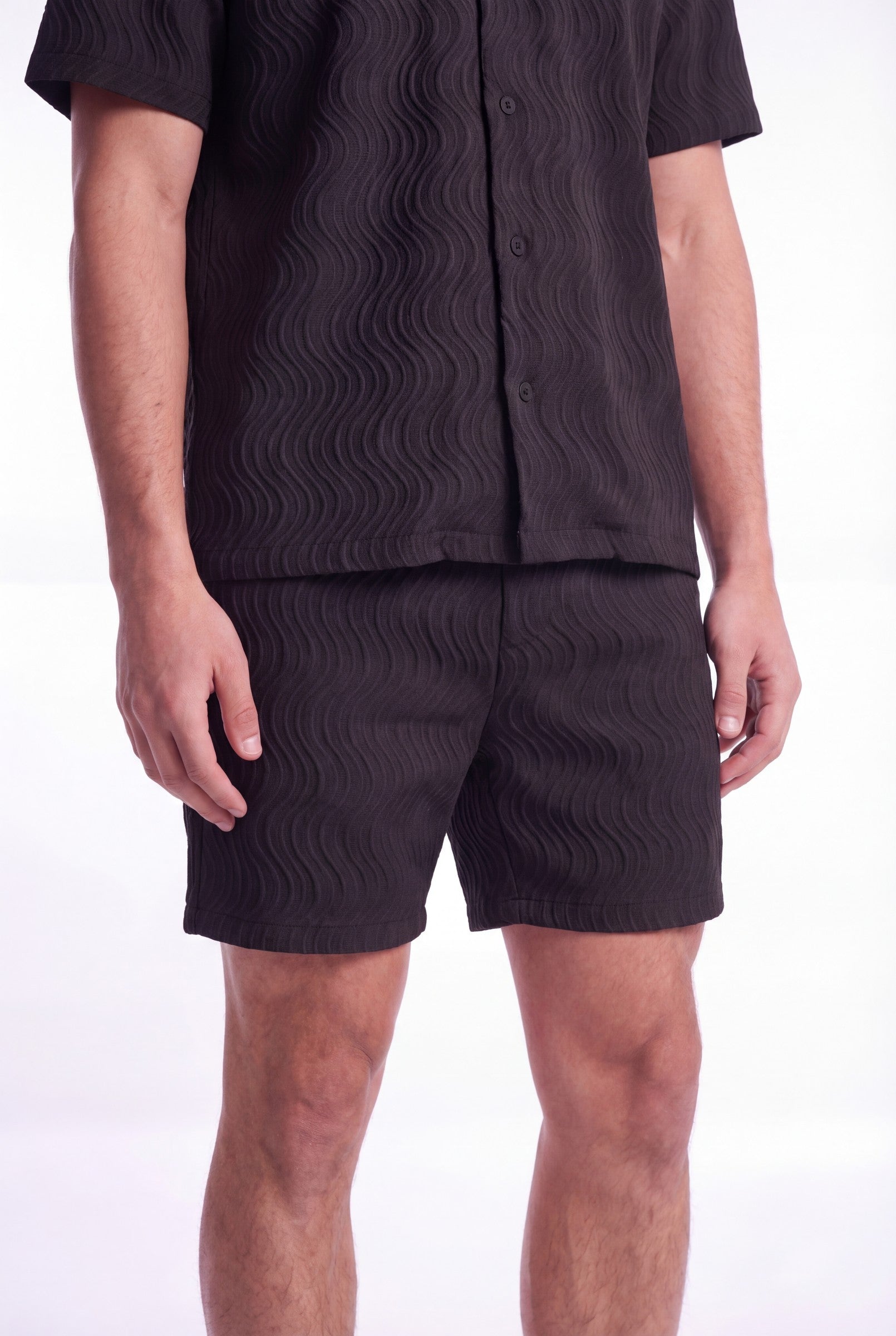 Men's Wave Textured Drawstring Shorts | Blackstone London