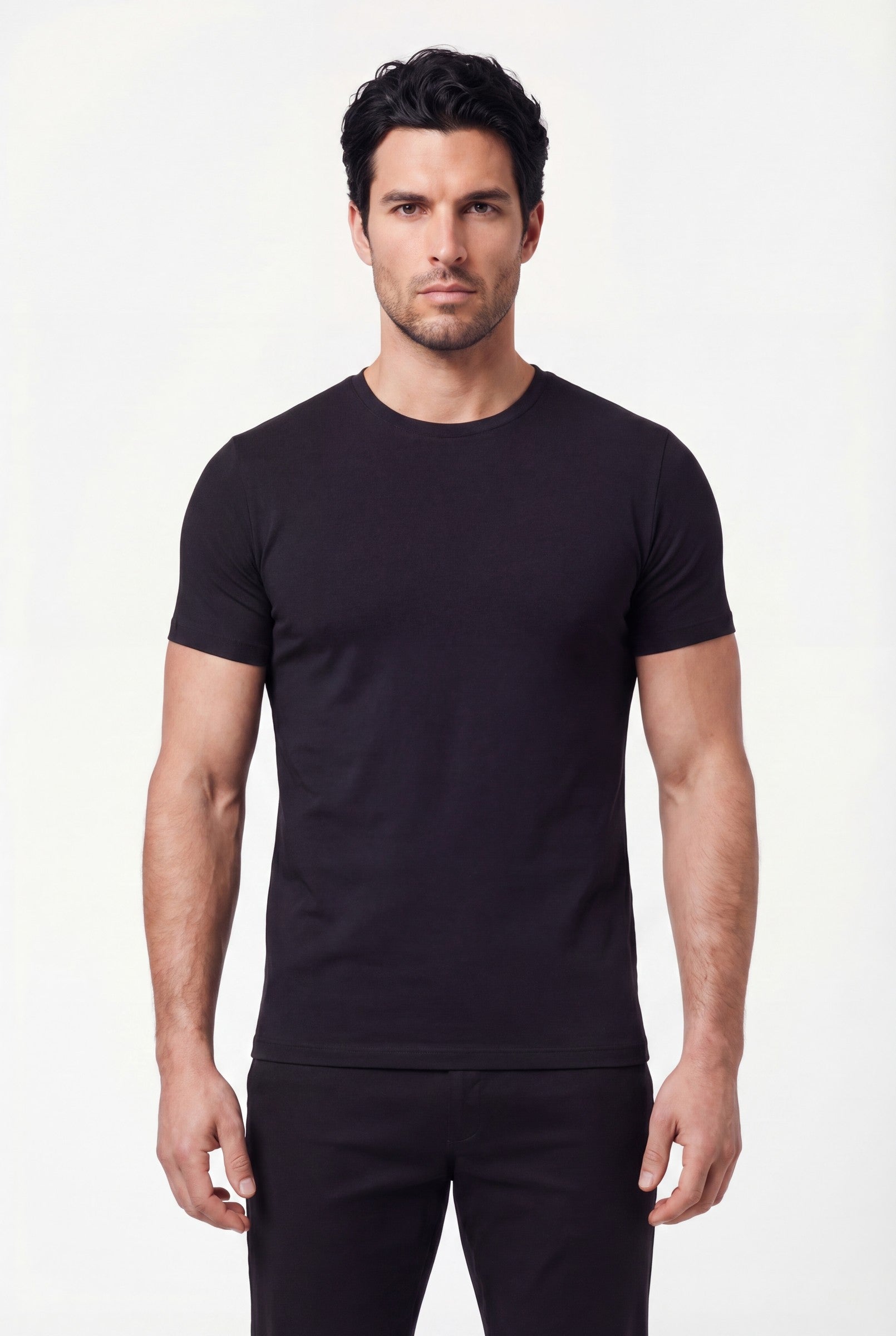 Men's Mercerised Cotton Crewneck T-Shirt | Blackstone London